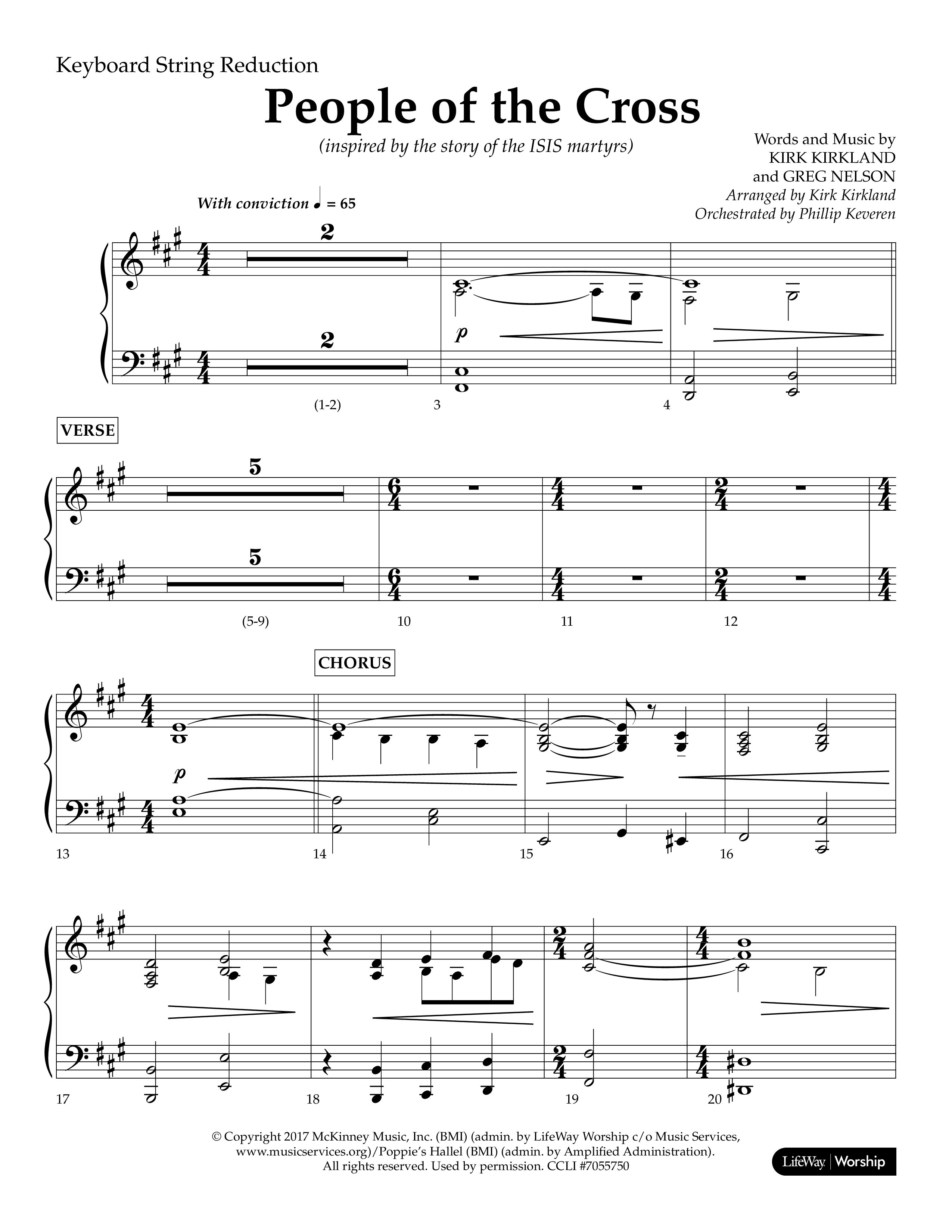 People Of The Cross (Choral Anthem SATB) String Reduction (Lifeway Choral / Arr. Kirk Kirkland / Orch. Phillip Keveren)