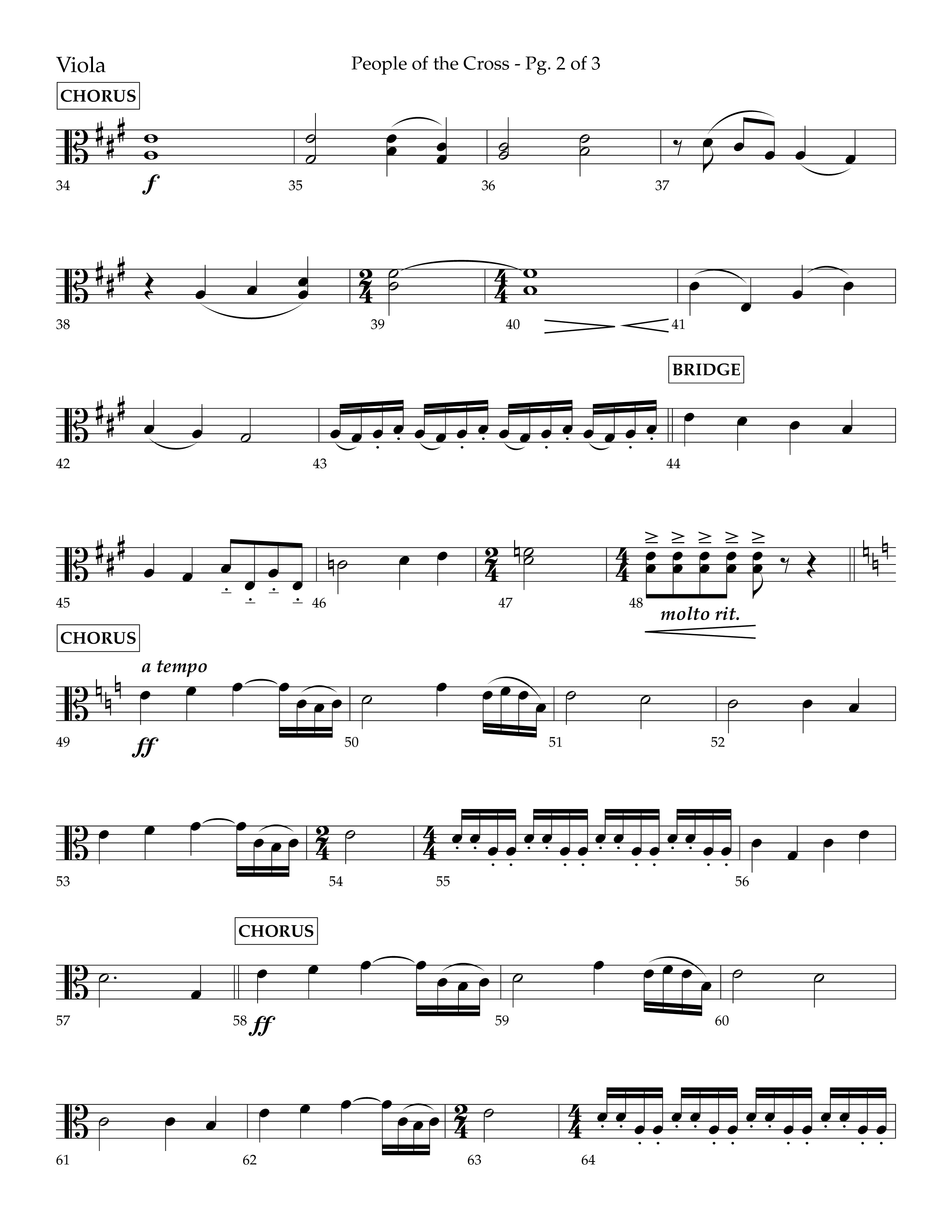 People Of The Cross (Choral Anthem SATB) Viola (Lifeway Choral / Arr. Kirk Kirkland / Orch. Phillip Keveren)