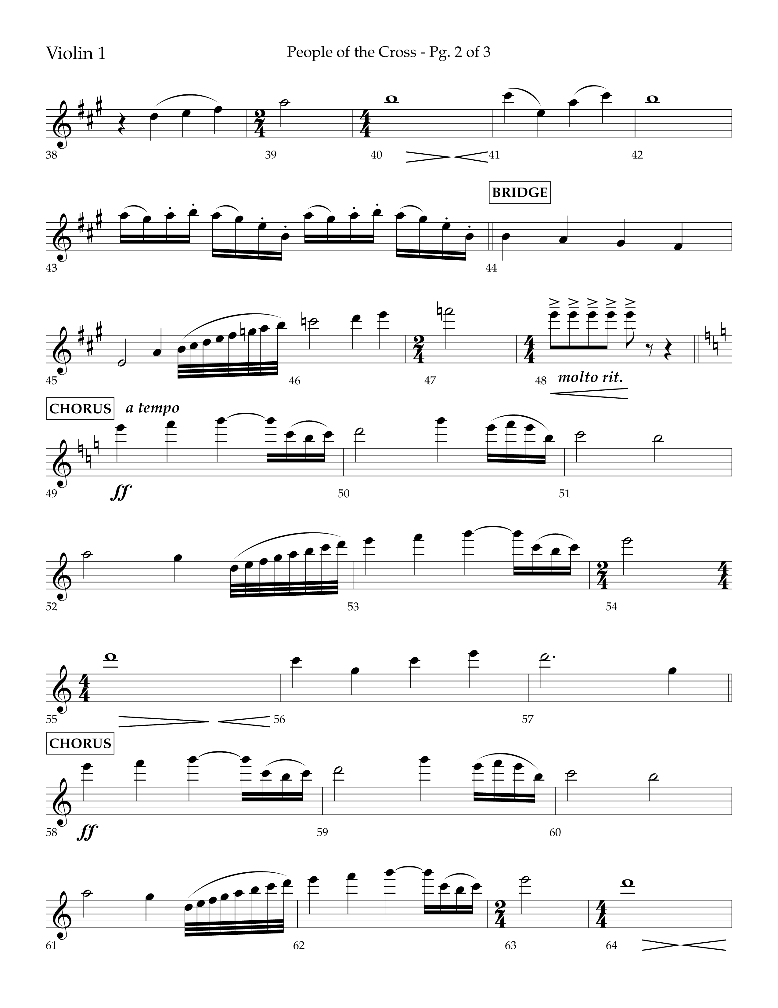 People Of The Cross (Choral Anthem SATB) Violin 1 (Lifeway Choral / Arr. Kirk Kirkland / Orch. Phillip Keveren)