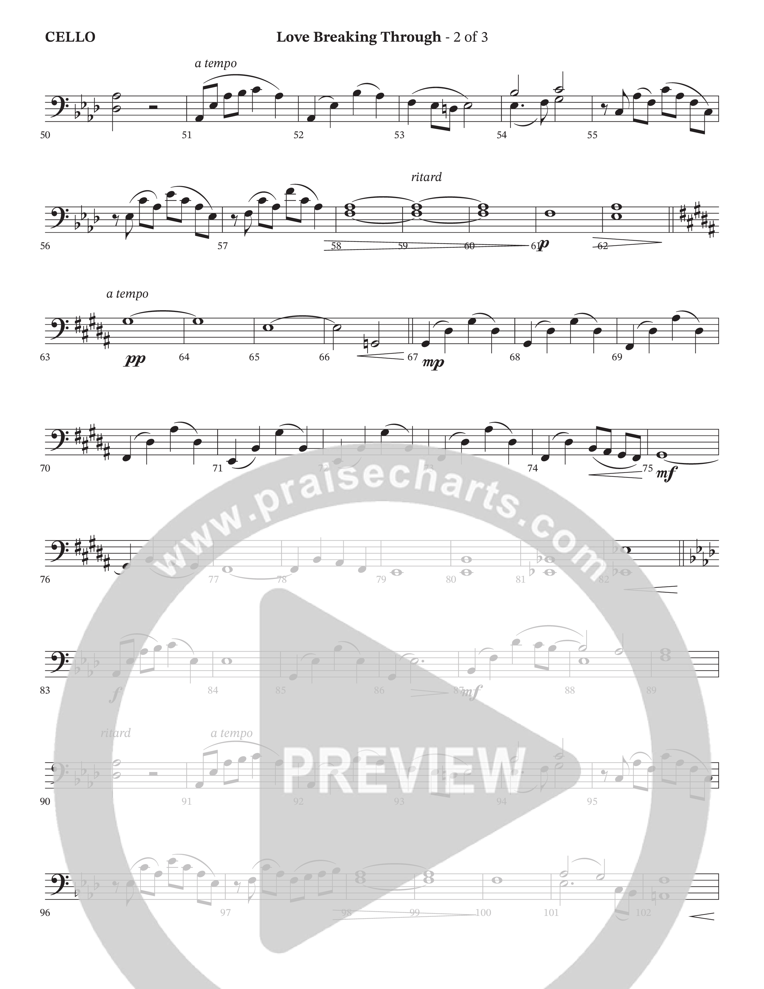Love Breaking Through (Choral Anthem SATB) Cello (TaRanda Greene / The Brooklyn Tabernacle Choir / Arr. Bradley Knight)