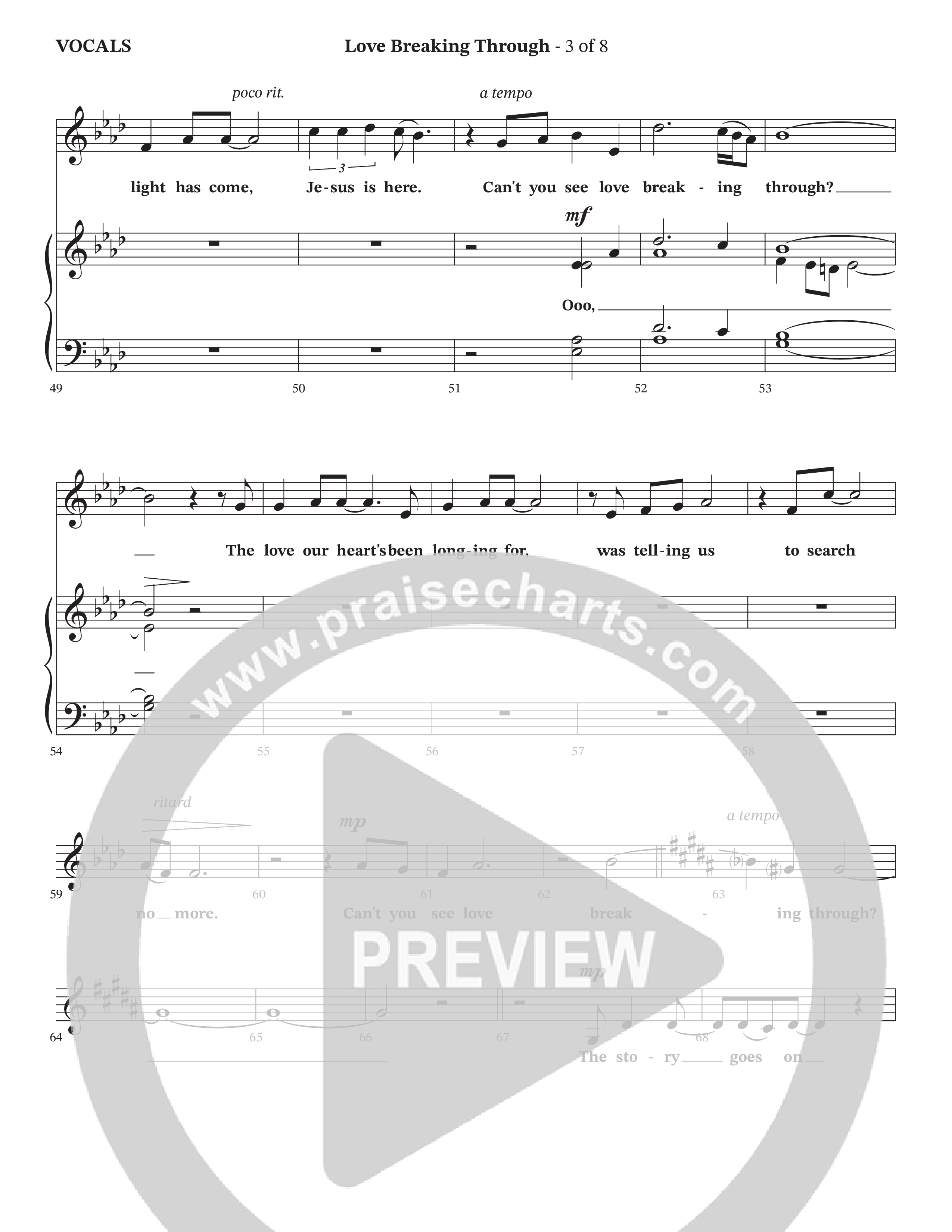 Love Breaking Through (Choral Anthem SATB) Choir Sheet (TaRanda Greene / The Brooklyn Tabernacle Choir / Arr. Bradley Knight)