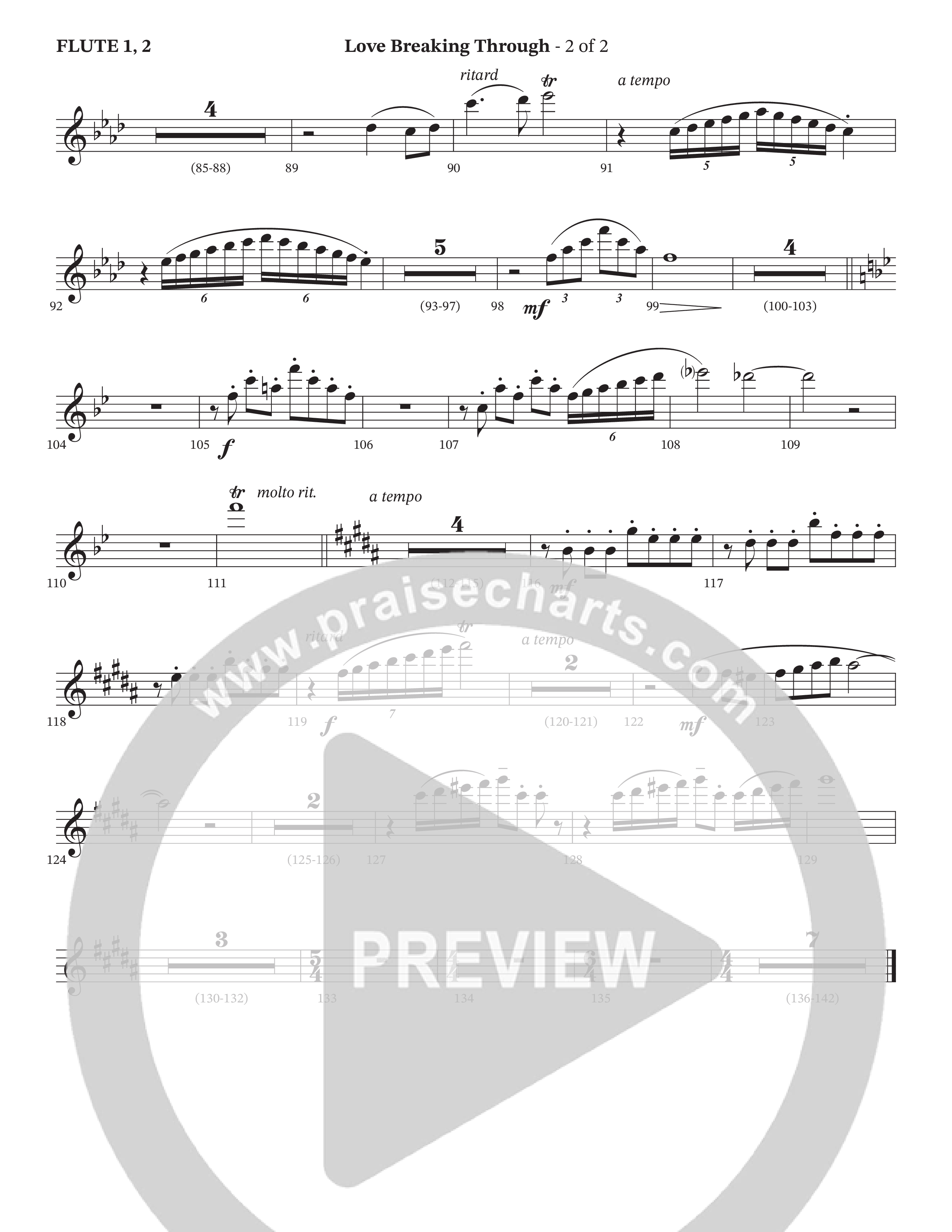Love Breaking Through (Choral Anthem SATB) Flute 1/2 (TaRanda Greene / The Brooklyn Tabernacle Choir / Arr. Bradley Knight)