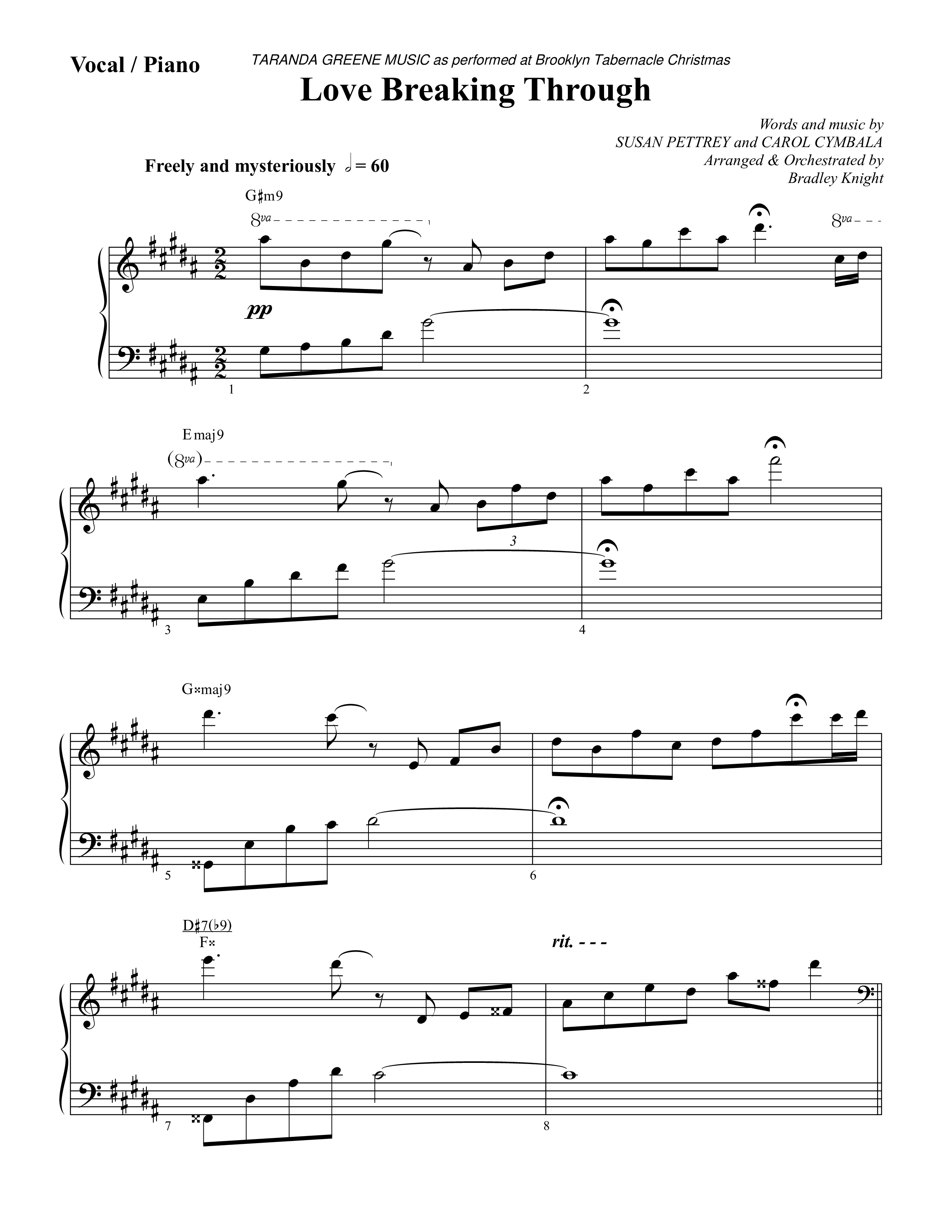 Love Breaking Through Piano/Vocal (SATB) (TaRanda Greene / Arr. Bradley Knight / The Brooklyn Tabernacle Choir)