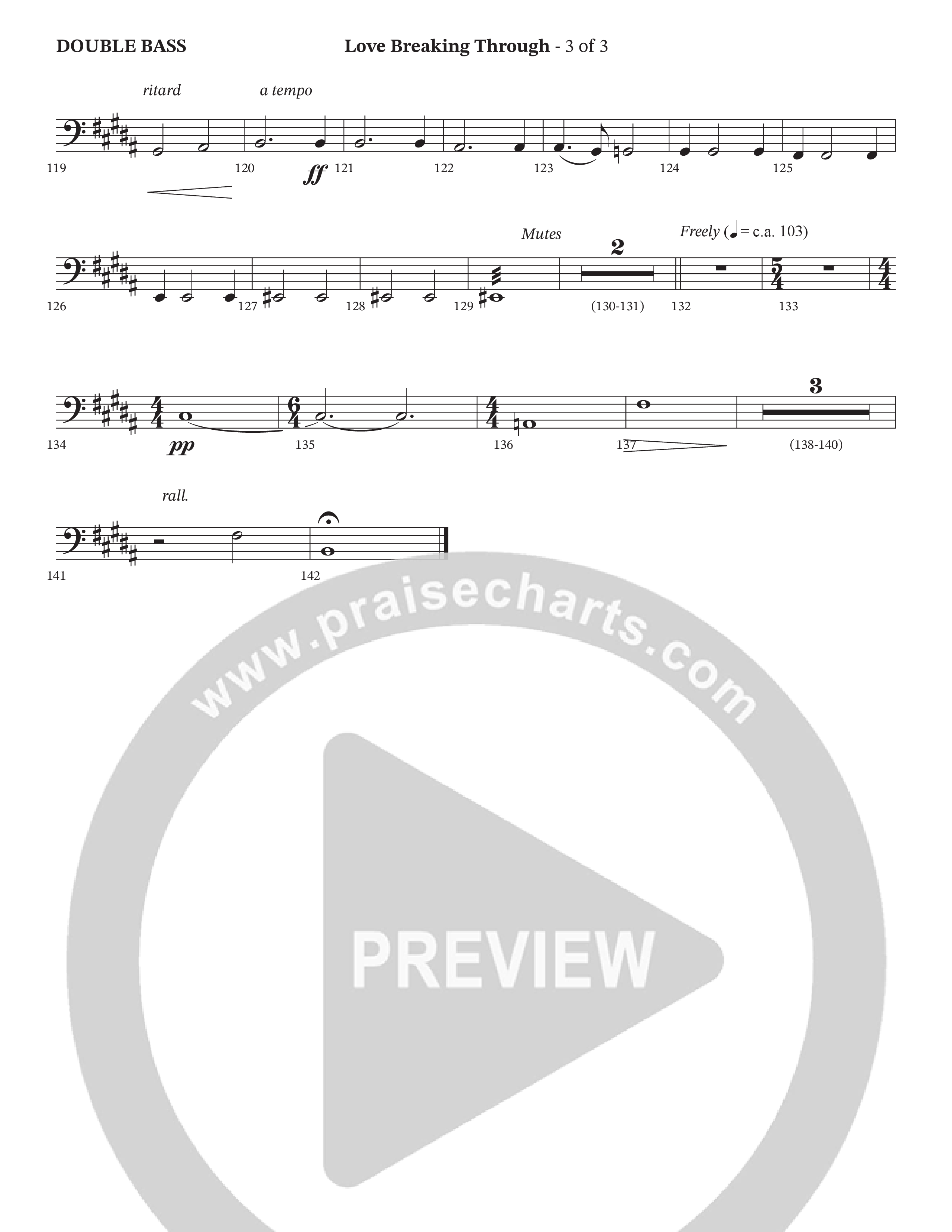 Love Breaking Through (Choral Anthem SATB) String Bass (TaRanda Greene / The Brooklyn Tabernacle Choir / Arr. Bradley Knight)