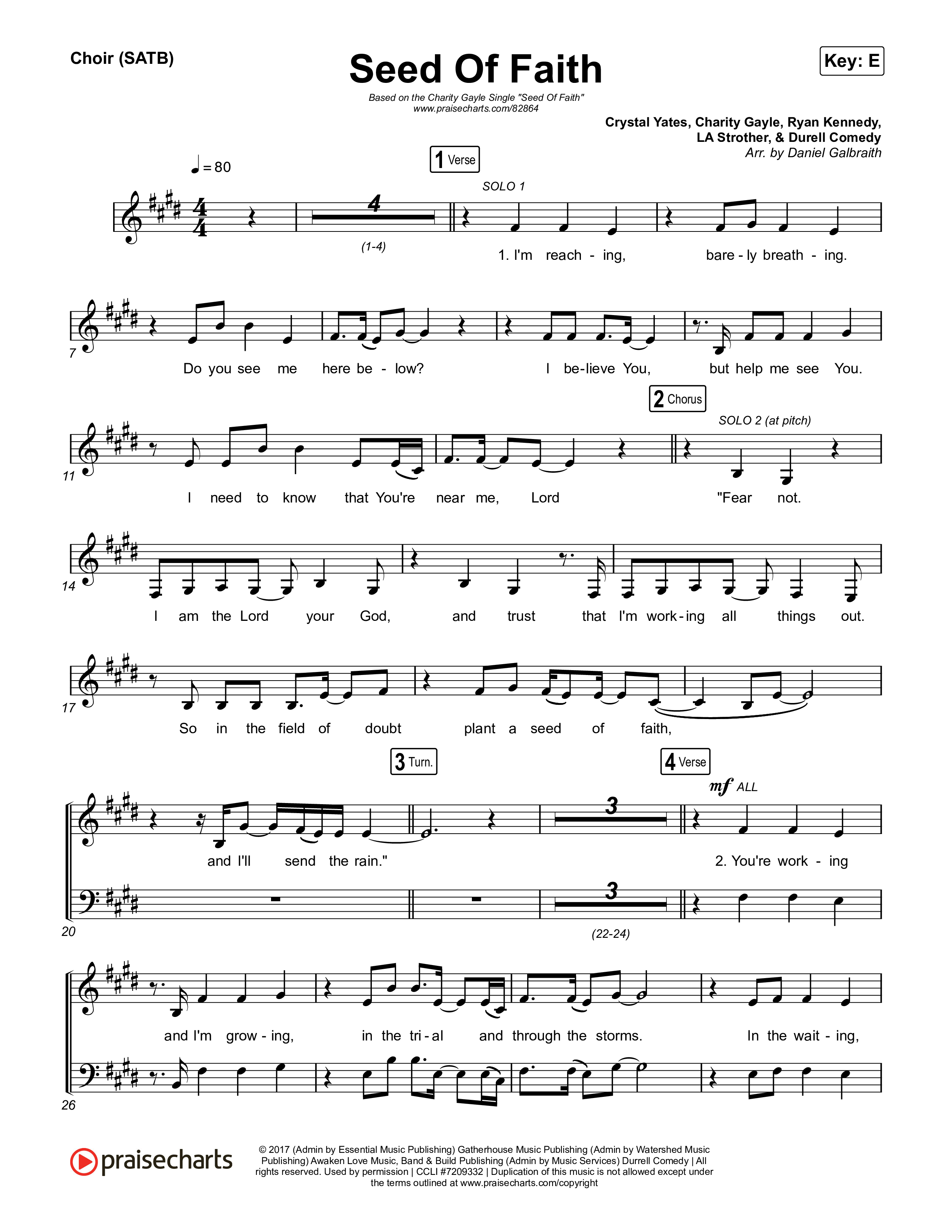 Seed Of Faith Choir Sheet (SATB) (Charity Gayle)