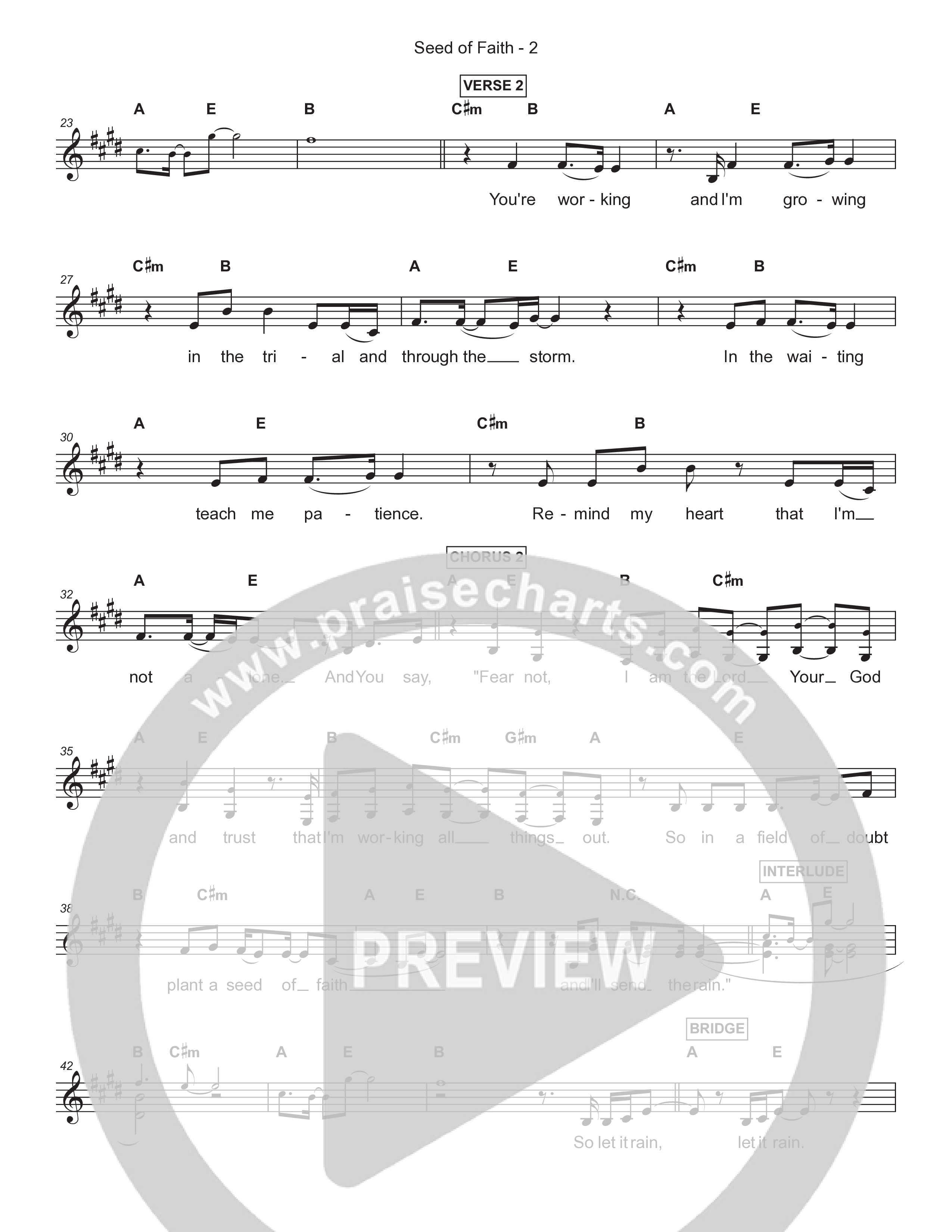 Seed Of Faith Lead Sheet (Mel) (Charity Gayle)