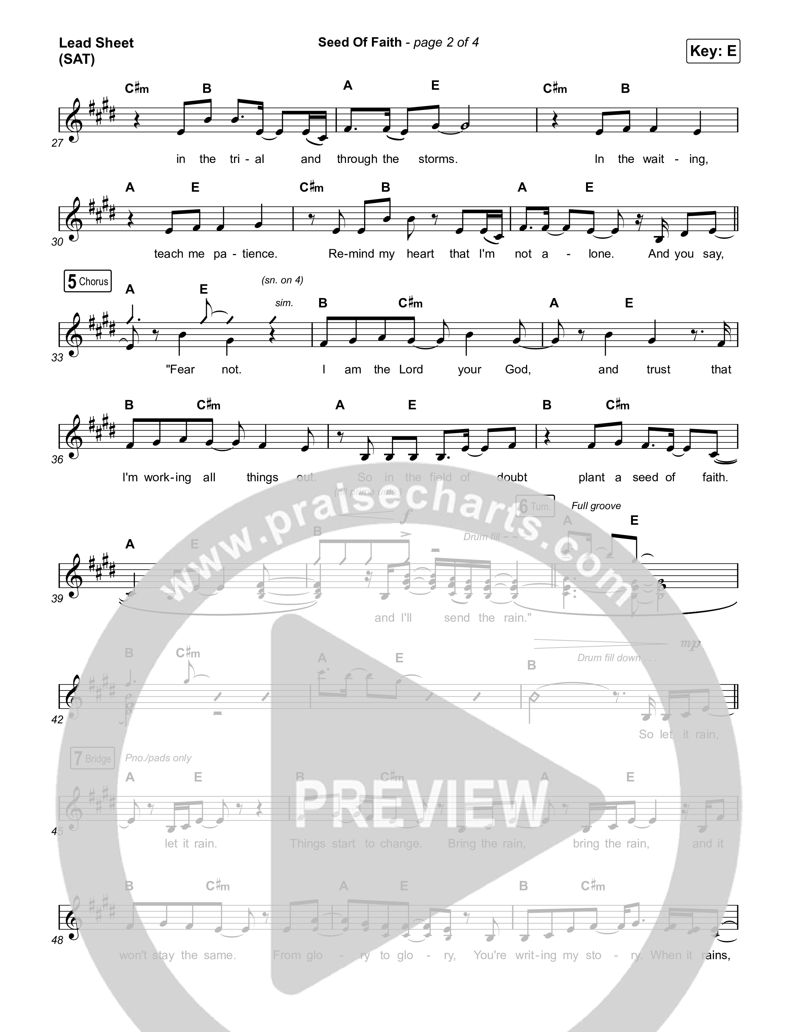 Seed Of Faith Lead Sheet (SAT) (Charity Gayle)