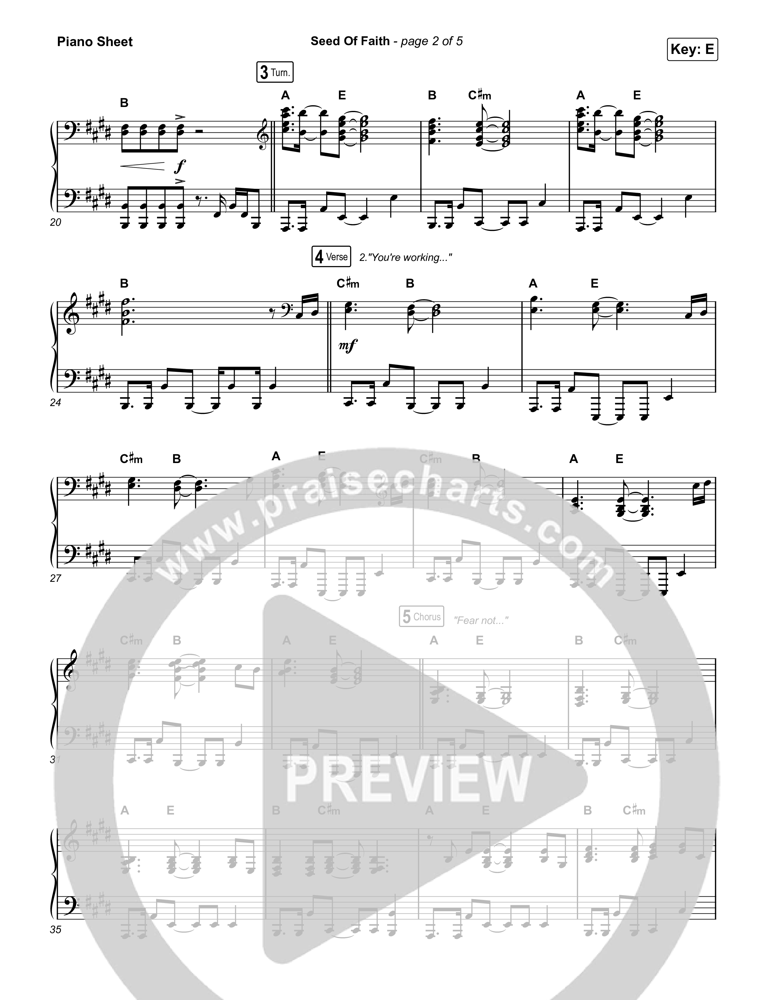 Seed Of Faith Piano Sheet (Charity Gayle)