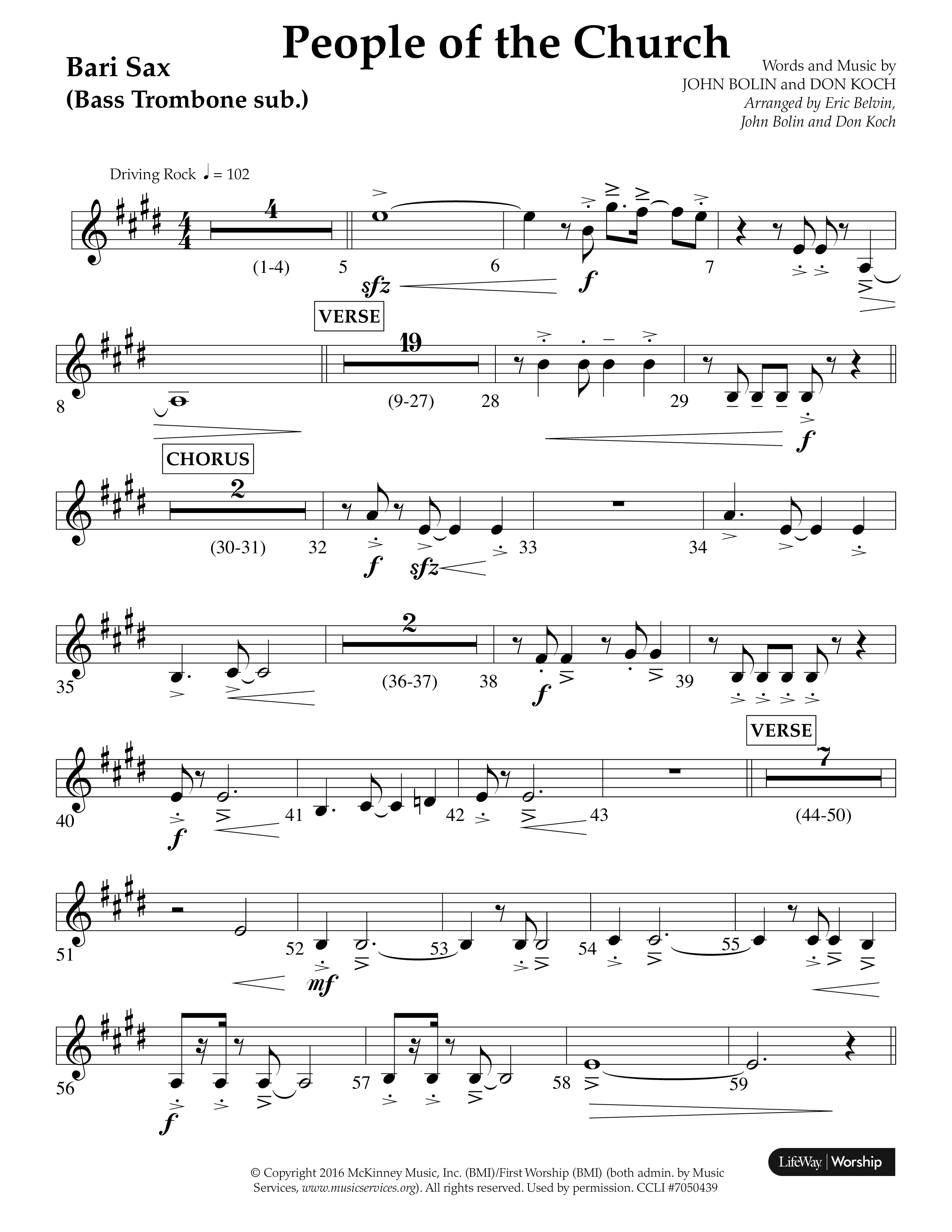 People Of The church (Choral Anthem SATB) Bari Sax (Lifeway Choral / Arr. Eric Belvin / Arr. John Bolin / Arr. Don Koch / Orch. Danny Mitchell)