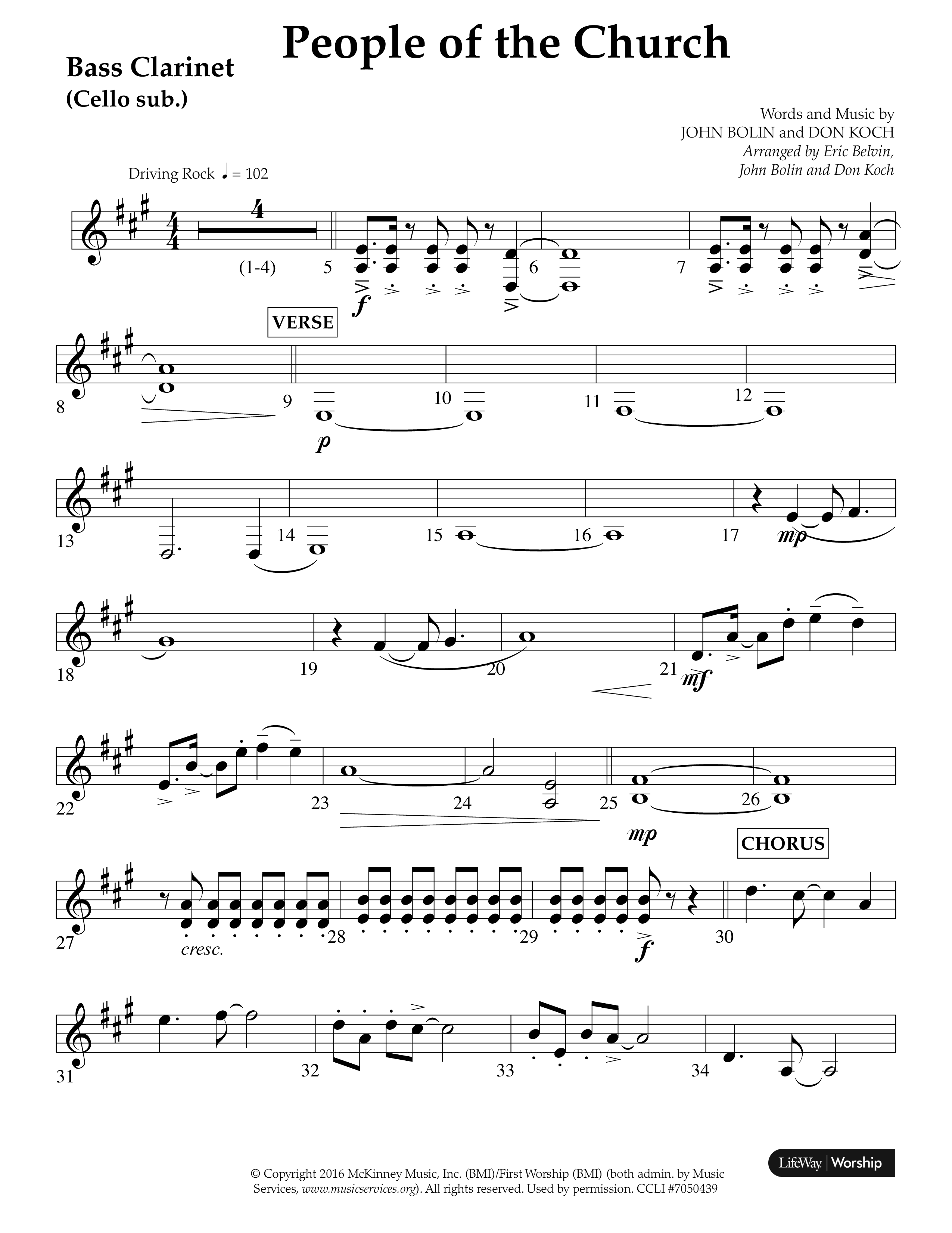 People Of The church (Choral Anthem SATB) Bass Clarinet (Lifeway Choral / Arr. Eric Belvin / Arr. John Bolin / Arr. Don Koch / Orch. Danny Mitchell)