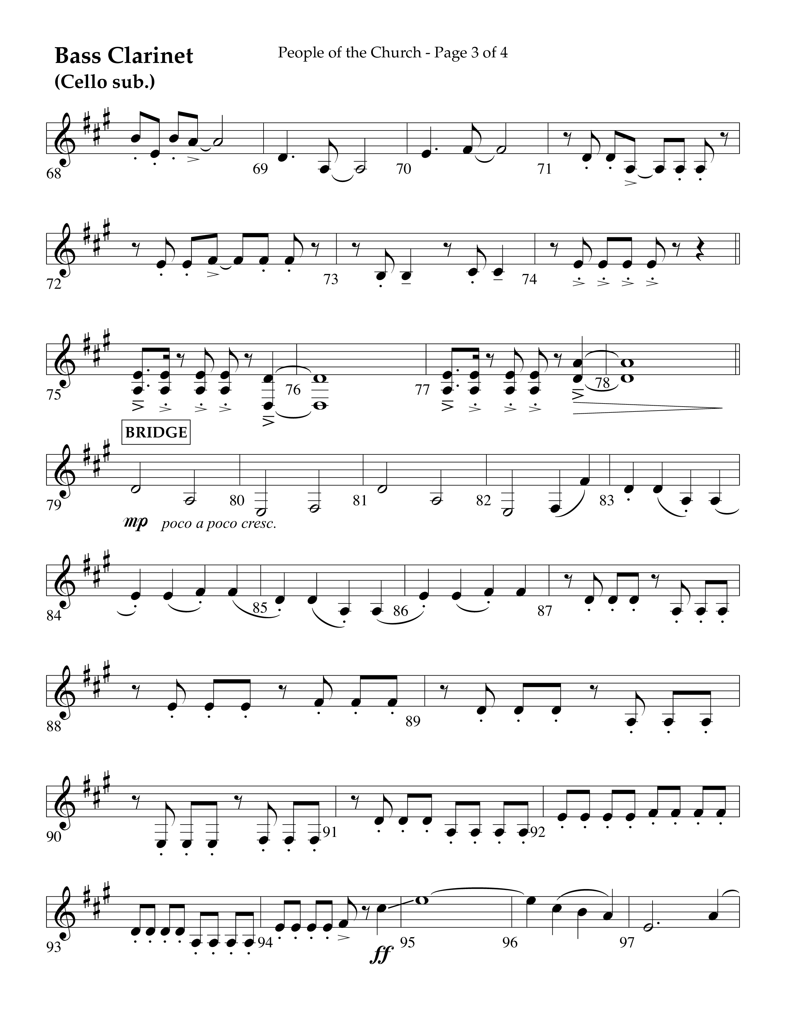 People Of The church (Choral Anthem SATB) Bass Clarinet (Lifeway Choral / Arr. Eric Belvin / Arr. John Bolin / Arr. Don Koch / Orch. Danny Mitchell)