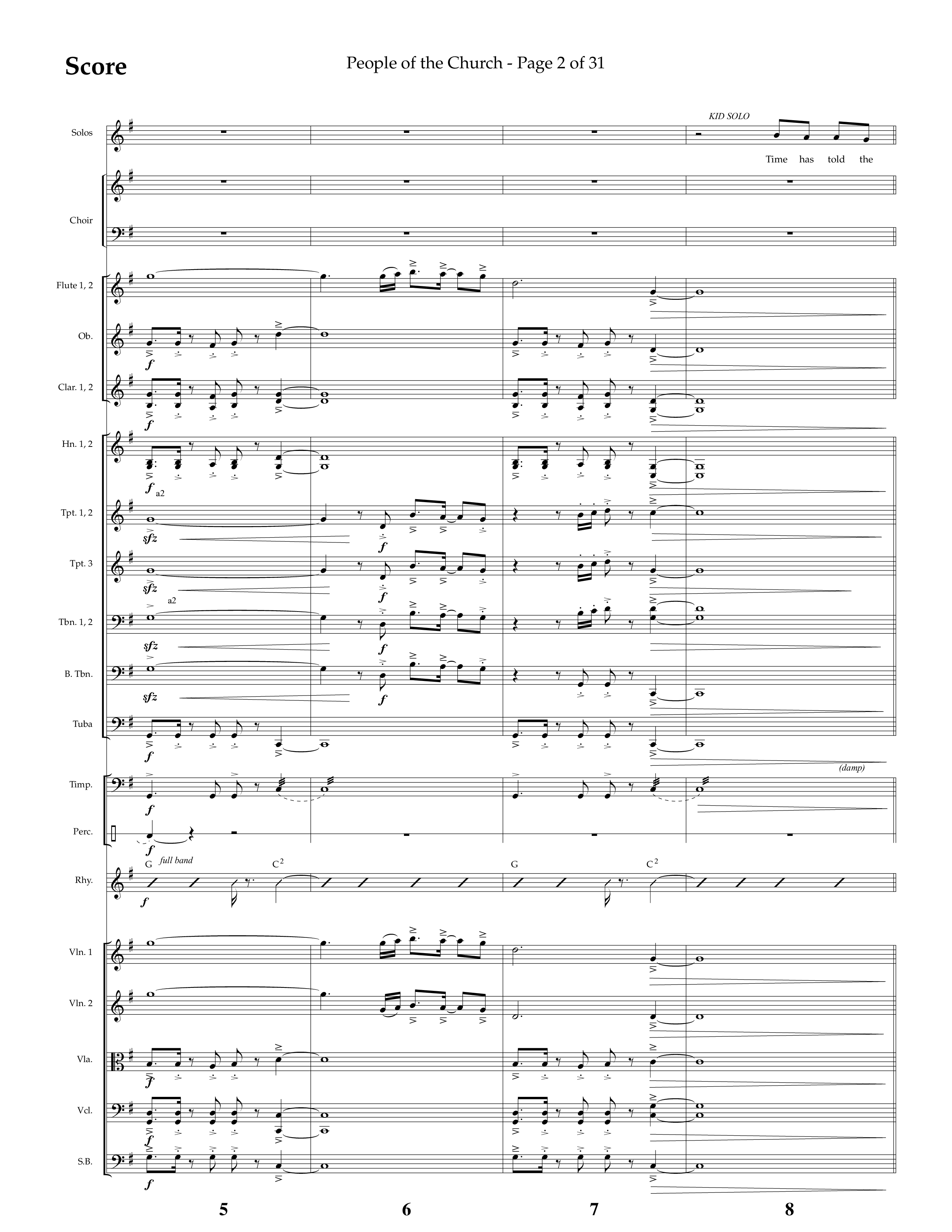 People Of The church (Choral Anthem SATB) Orchestration (Lifeway Choral / Arr. Eric Belvin / Arr. John Bolin / Arr. Don Koch / Orch. Danny Mitchell)