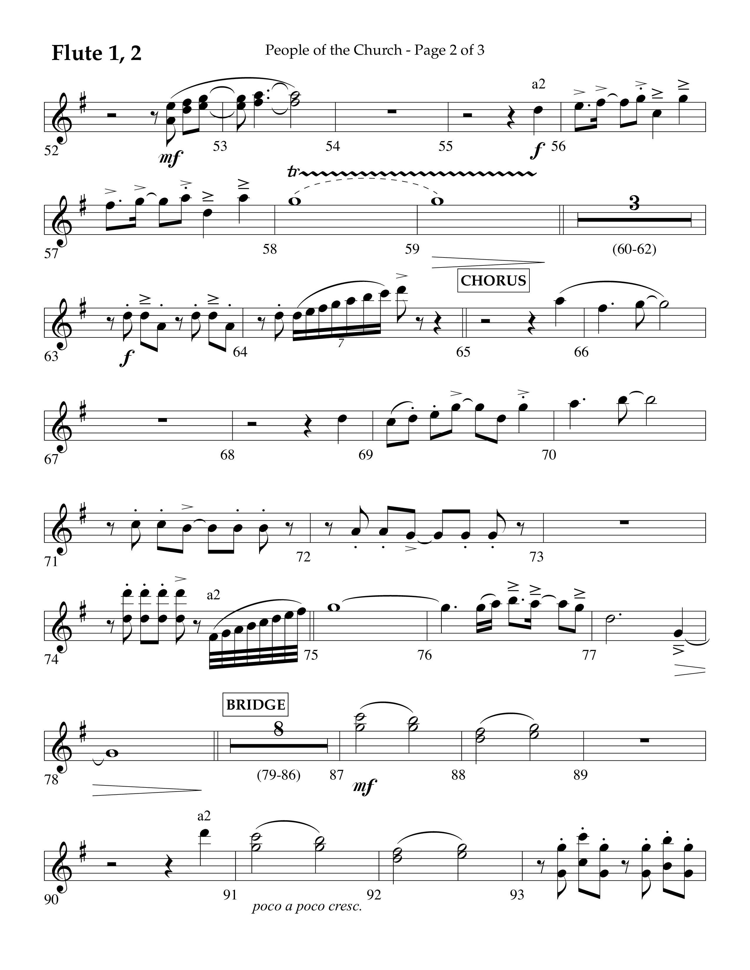 People Of The church (Choral Anthem SATB) Flute 1/2 (Lifeway Choral / Arr. Eric Belvin / Arr. John Bolin / Arr. Don Koch / Orch. Danny Mitchell)