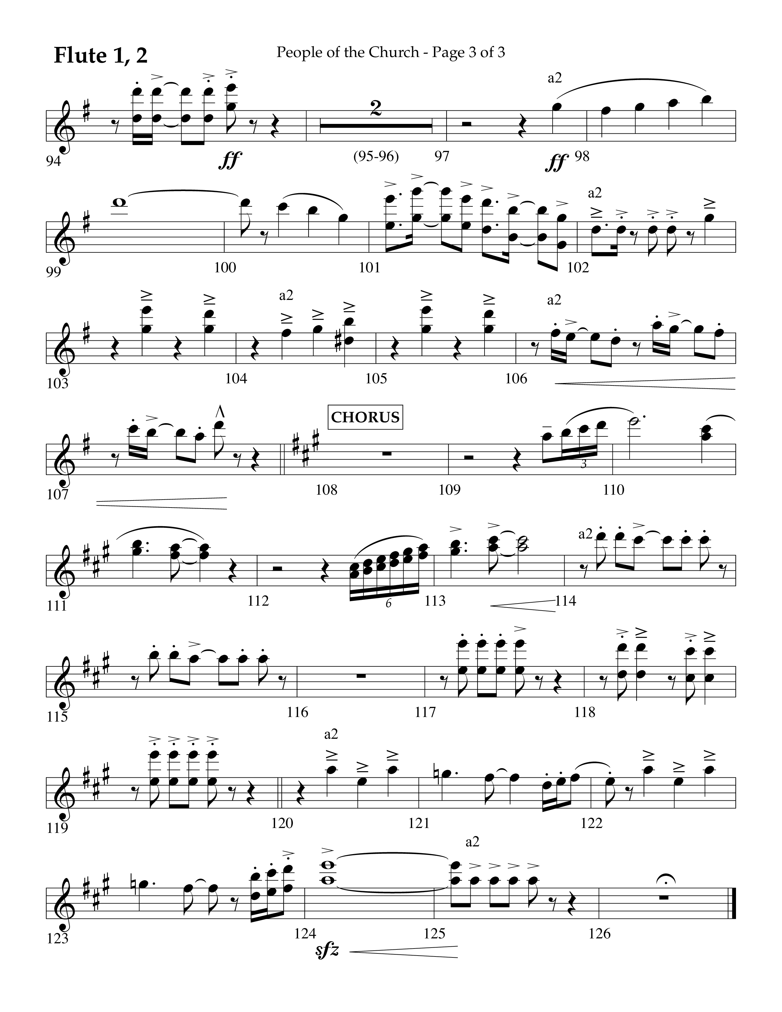 People Of The church (Choral Anthem SATB) Flute 1/2 (Lifeway Choral / Arr. Eric Belvin / Arr. John Bolin / Arr. Don Koch / Orch. Danny Mitchell)