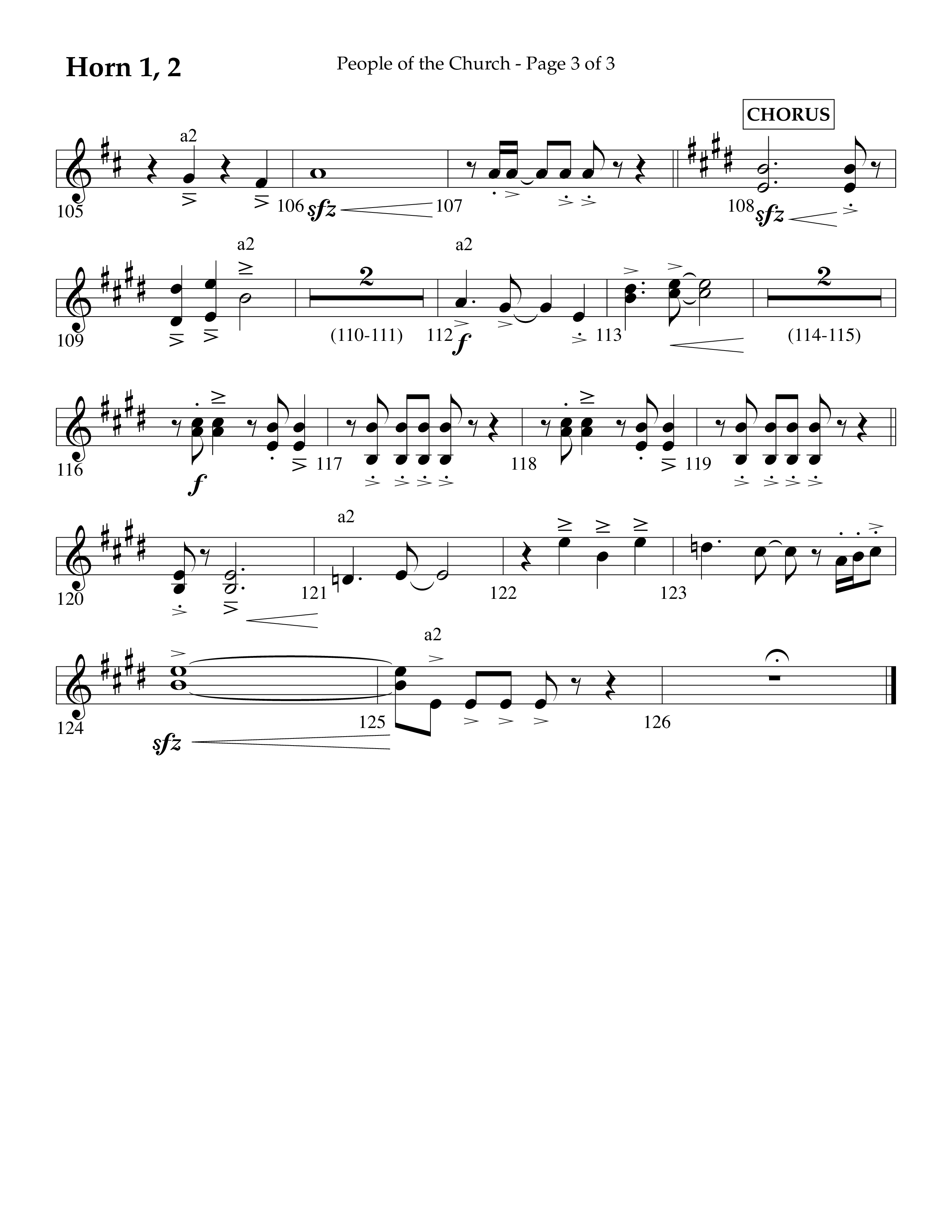 People Of The church (Choral Anthem SATB) French Horn 1/2 (Lifeway Choral / Arr. Eric Belvin / Arr. John Bolin / Arr. Don Koch / Orch. Danny Mitchell)