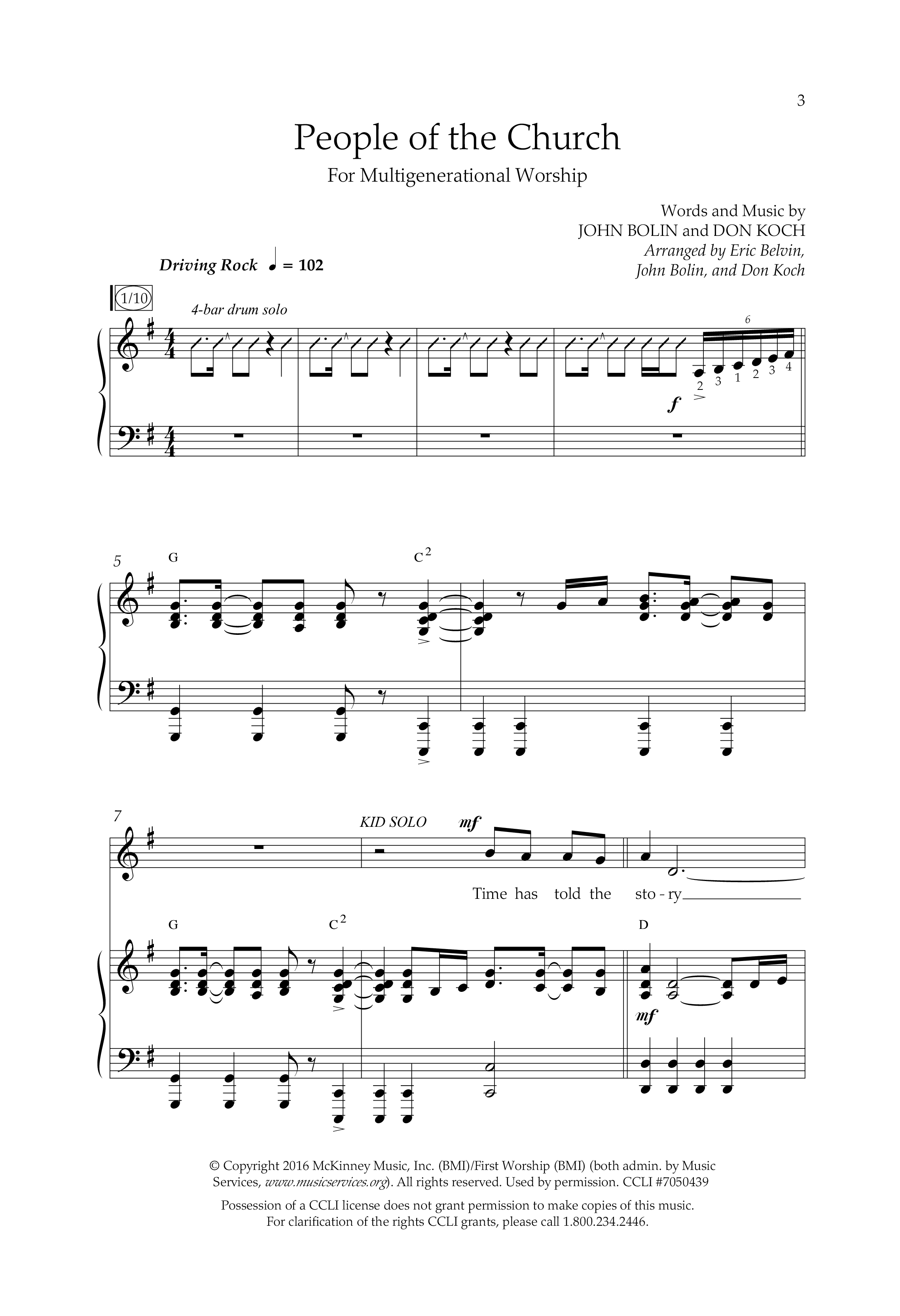 People Of The church (Choral Anthem SATB) Anthem (SATB/Piano) (Lifeway Choral / Arr. Eric Belvin / Arr. John Bolin / Arr. Don Koch / Orch. Danny Mitchell)