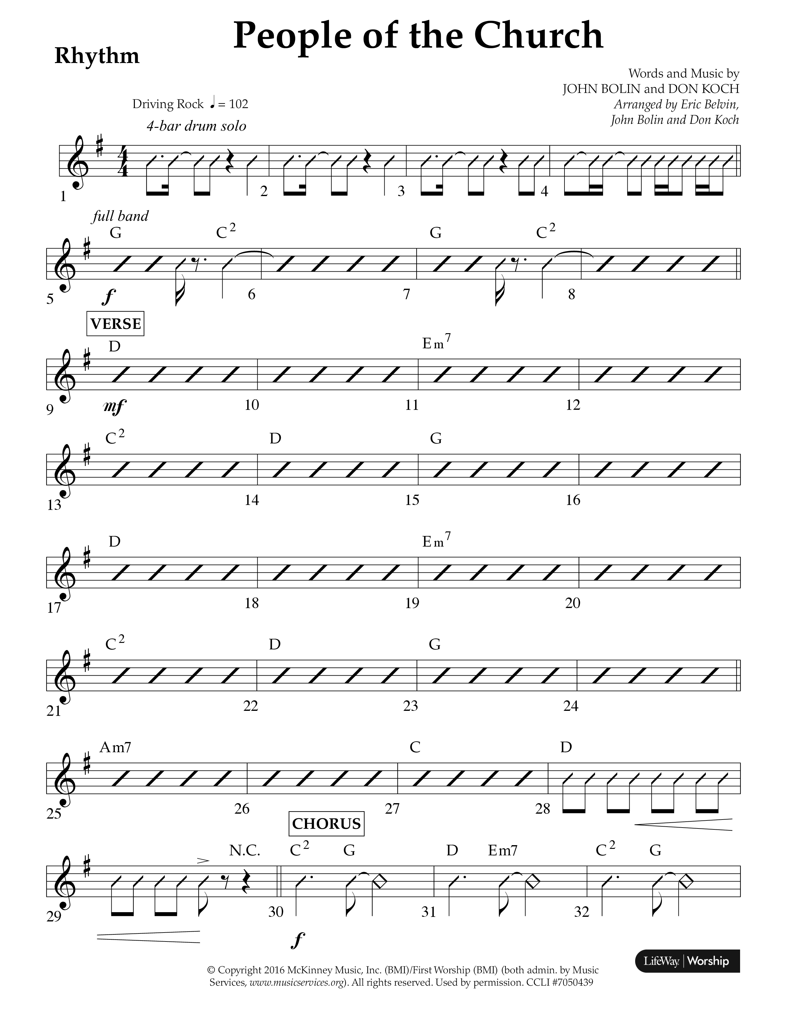 People Of The church (Choral Anthem SATB) Lead Melody & Rhythm (Lifeway Choral / Arr. Eric Belvin / Arr. John Bolin / Arr. Don Koch / Orch. Danny Mitchell)