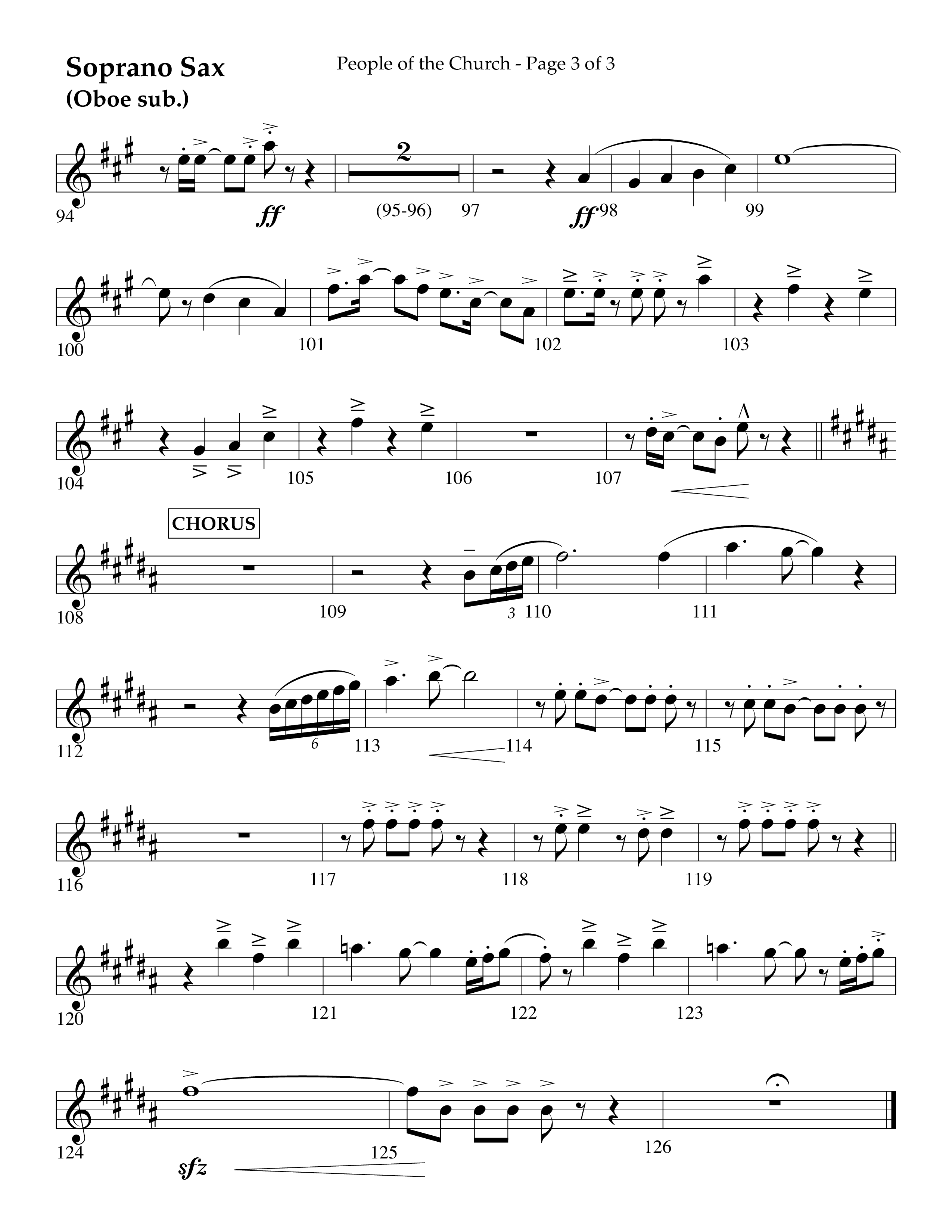 People Of The church (Choral Anthem SATB) Soprano Sax (Lifeway Choral / Arr. Eric Belvin / Arr. John Bolin / Arr. Don Koch / Orch. Danny Mitchell)