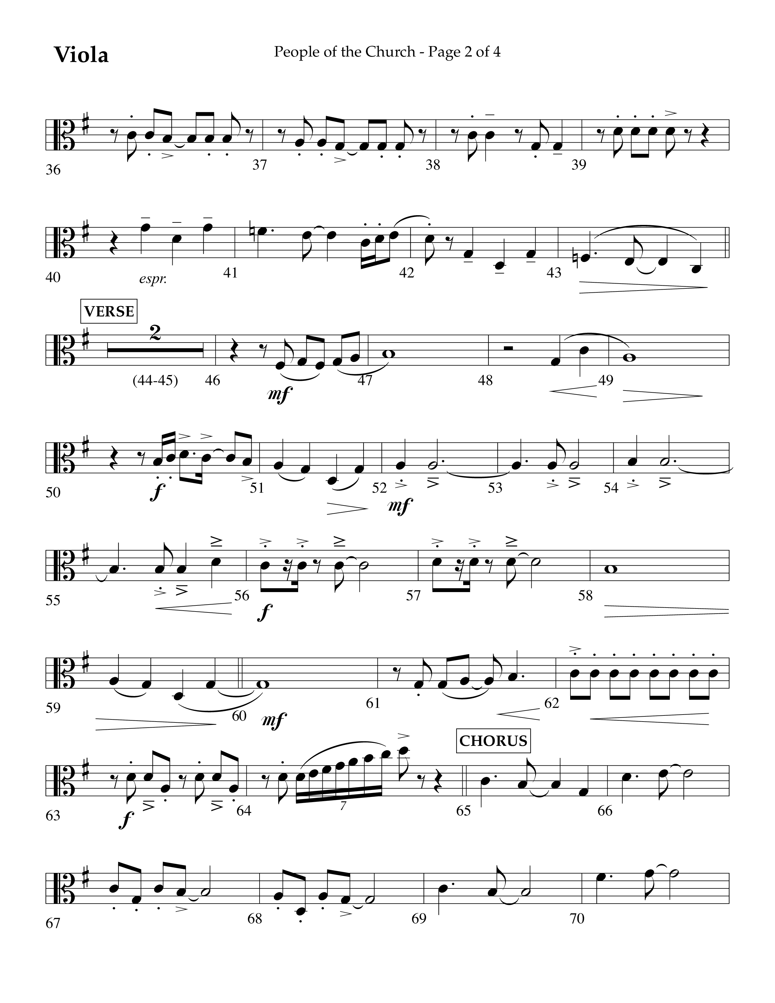 People Of The church (Choral Anthem SATB) Viola (Lifeway Choral / Arr. Eric Belvin / Arr. John Bolin / Arr. Don Koch / Orch. Danny Mitchell)