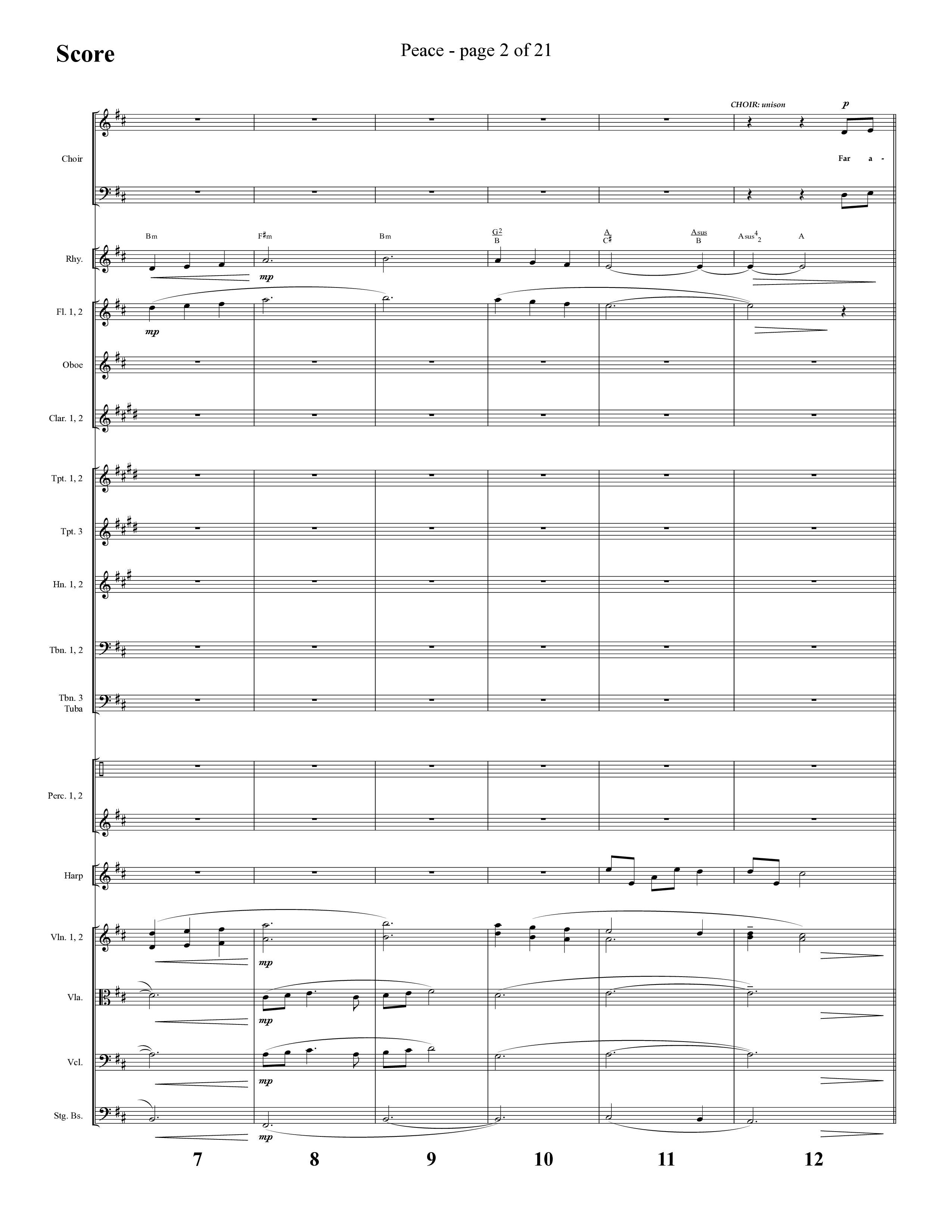 Peace (Choral Anthem SATB) Orchestration (Lifeway Choral / Arr. Cliff Duren)