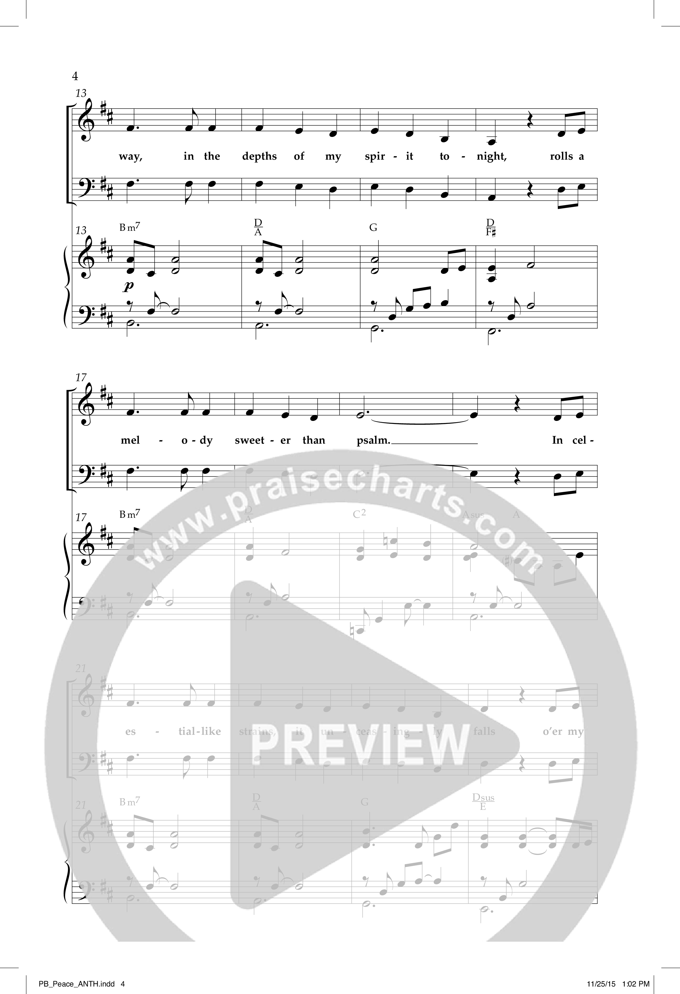 Peace (Choral Anthem SATB) Anthem (SATB/Piano) (Lifeway Choral / Arr. Cliff Duren)