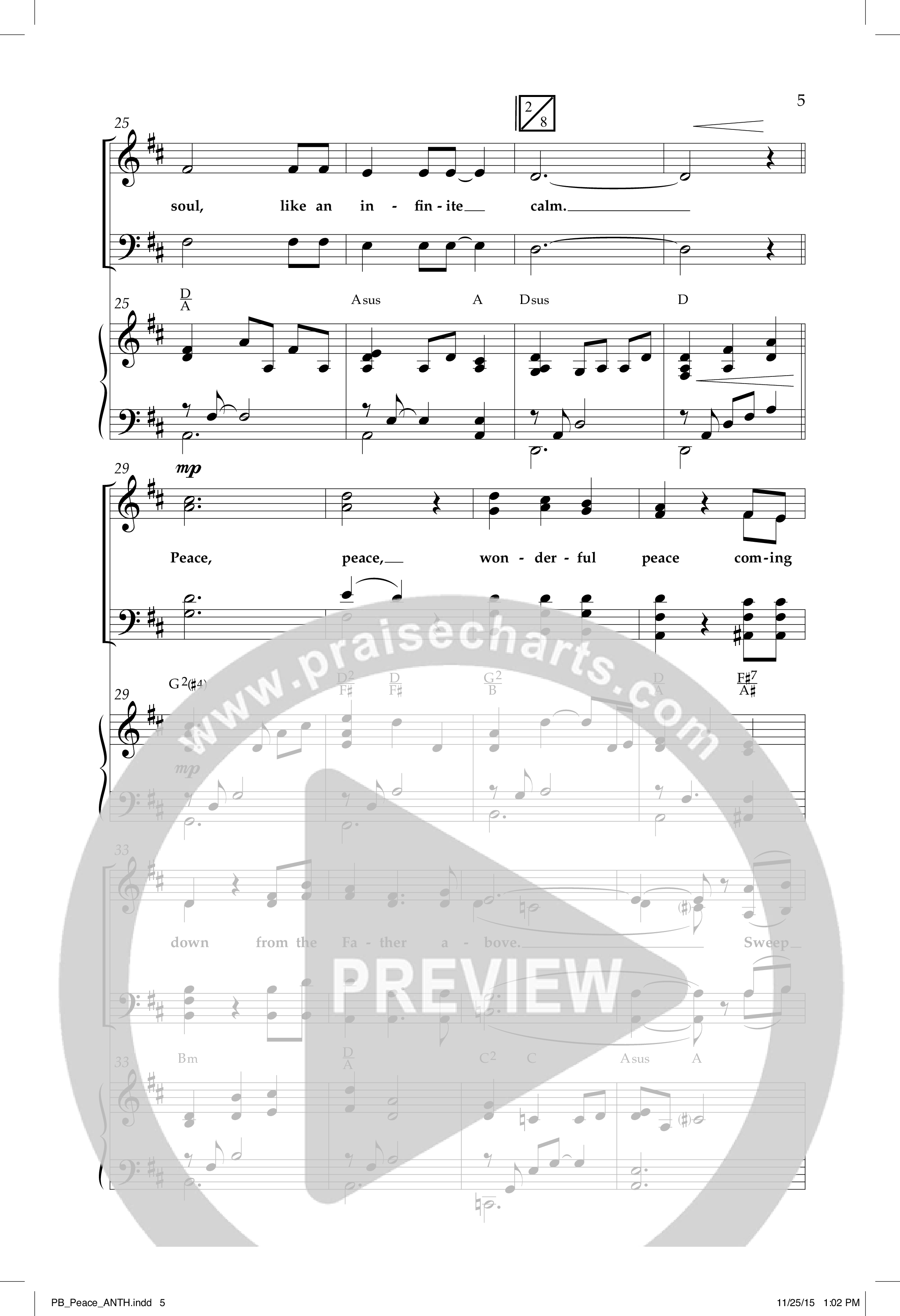 Peace (Choral Anthem SATB) Anthem (SATB/Piano) (Lifeway Choral / Arr. Cliff Duren)