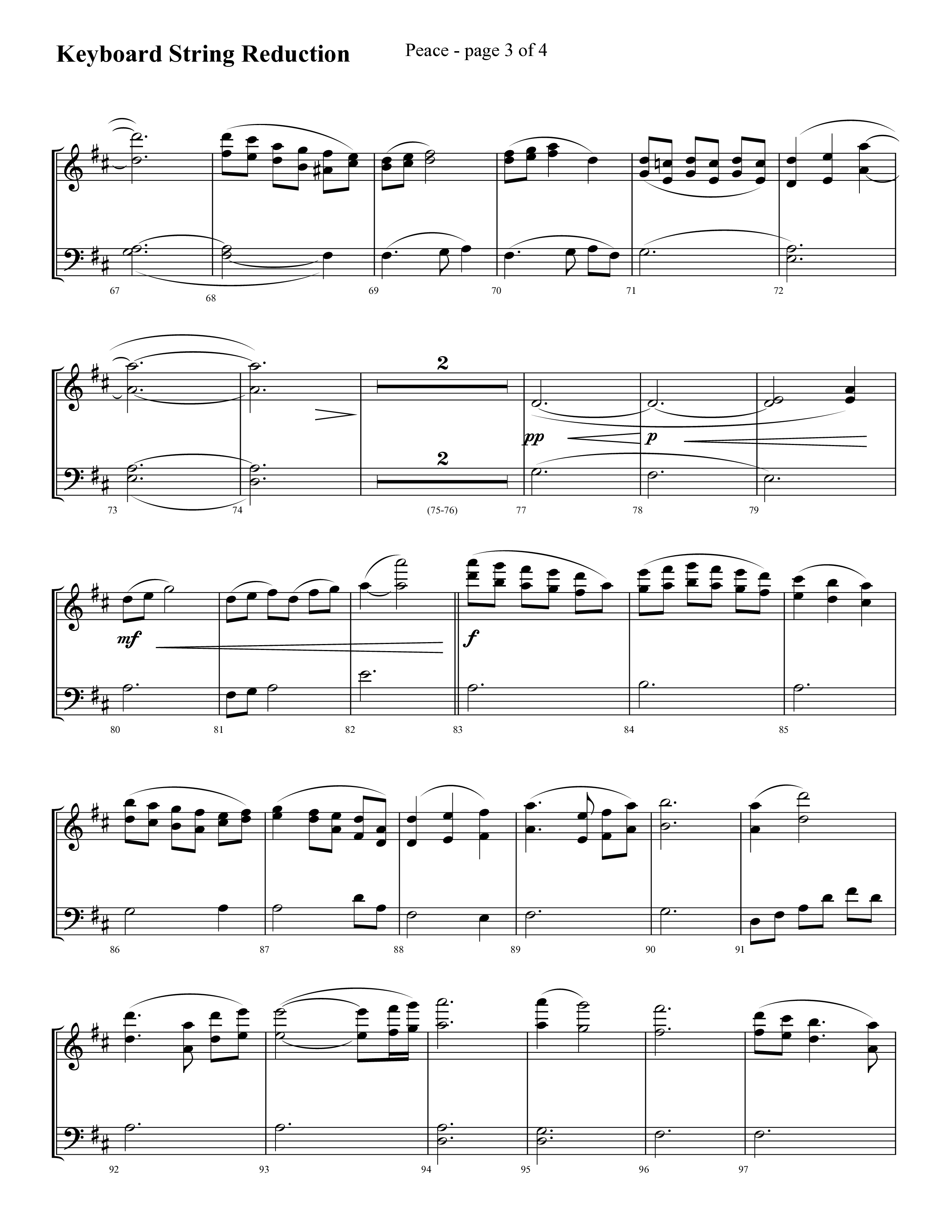 Peace (Choral Anthem SATB) String Reduction (Lifeway Choral / Arr. Cliff Duren)