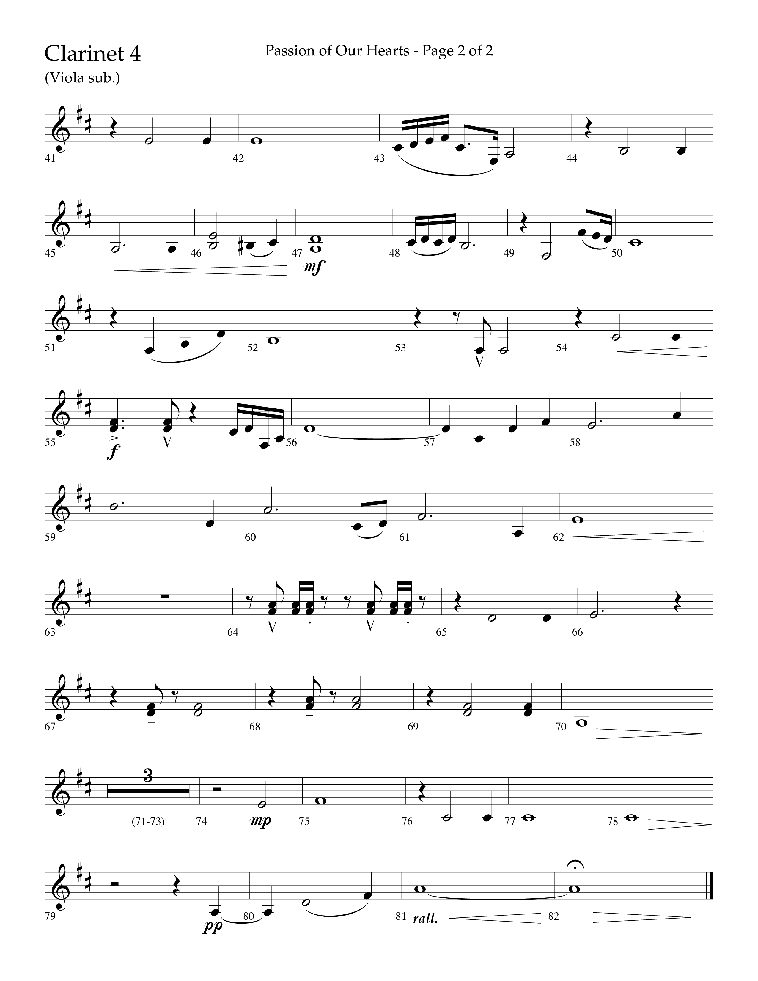 Passion Of Our Hearts (Choral Anthem SATB) Clarinet 3 (Arr. J. Daniel Smith)