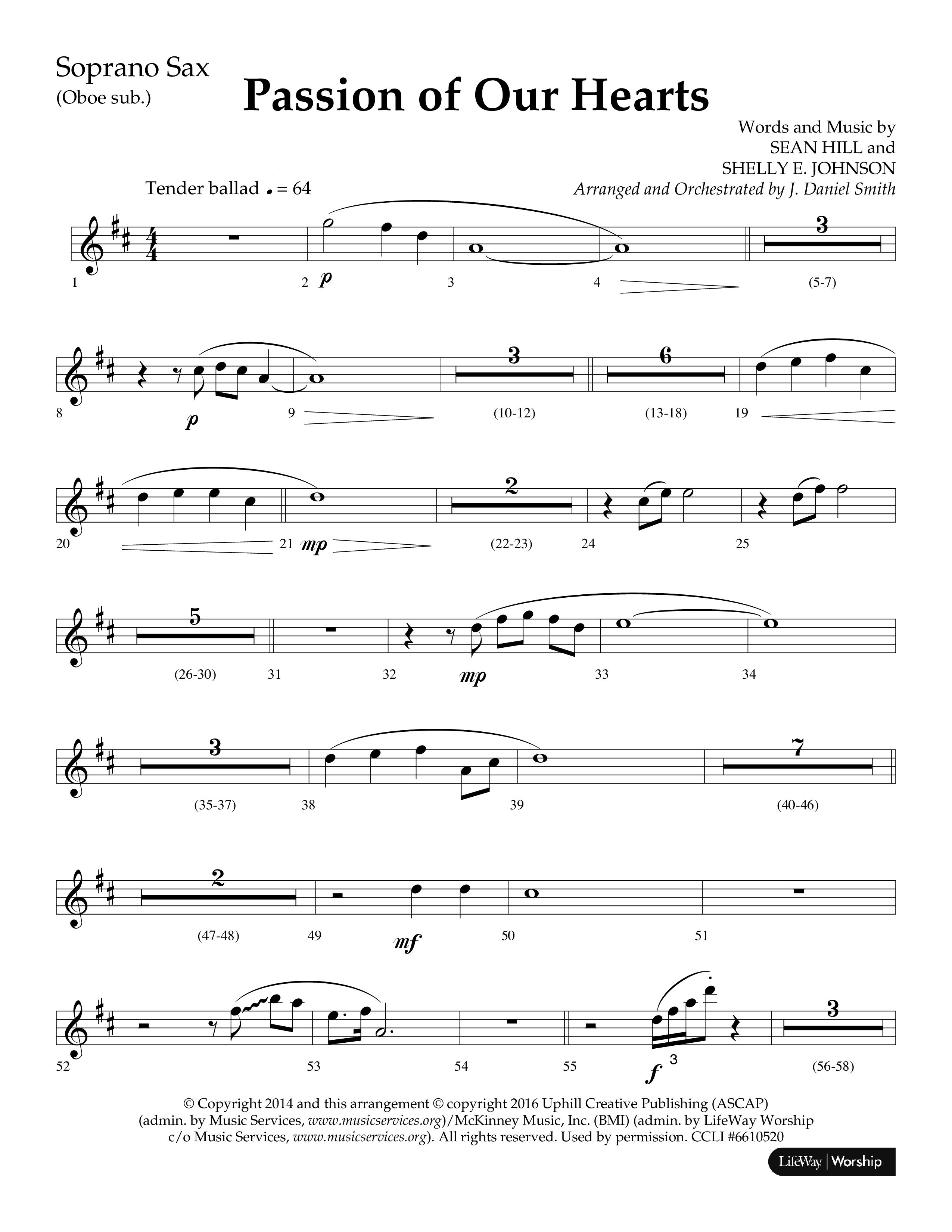 Passion Of Our Hearts (Choral Anthem SATB) Soprano Sax (Arr. J. Daniel Smith)