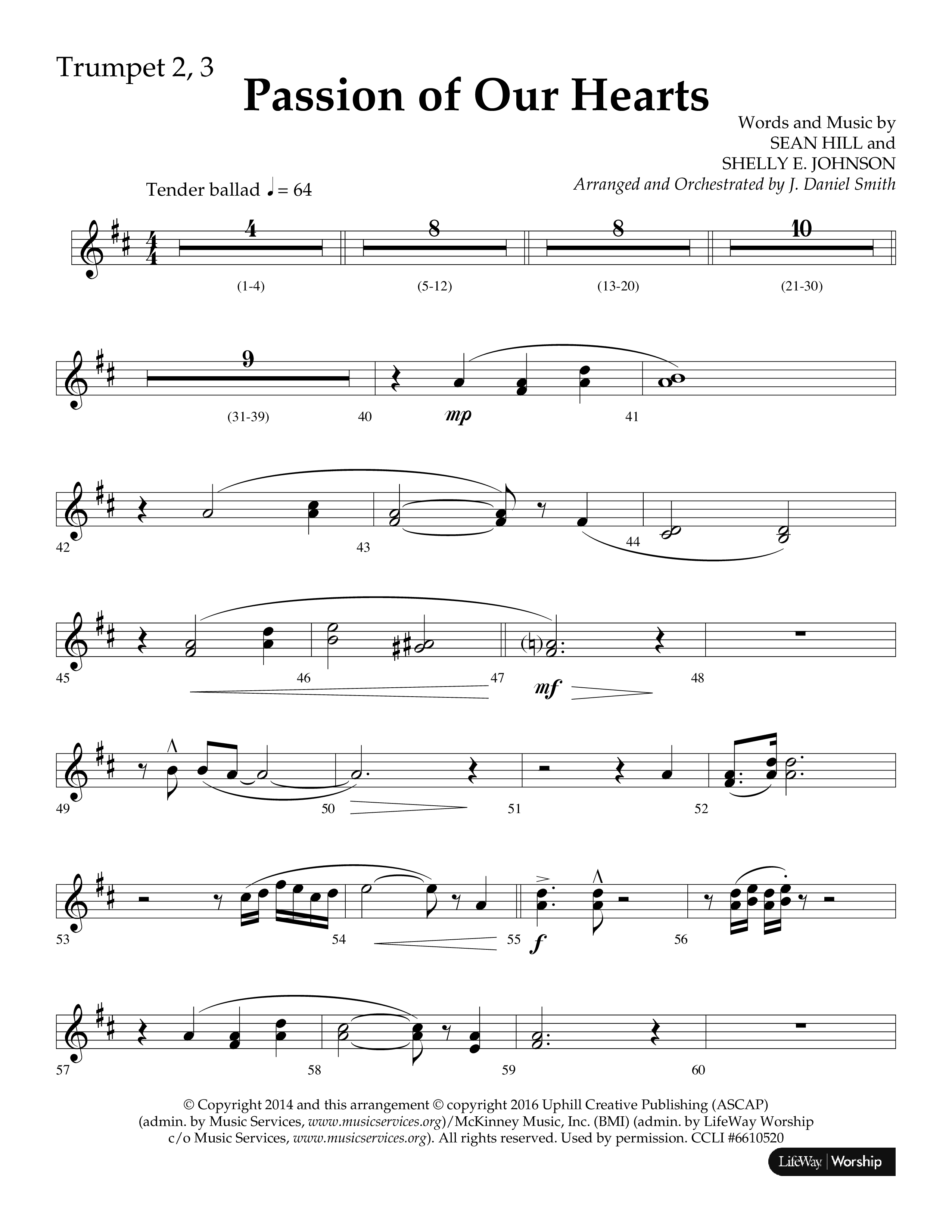 Passion Of Our Hearts (Choral Anthem SATB) Trumpet 2/3 (Arr. J. Daniel Smith)