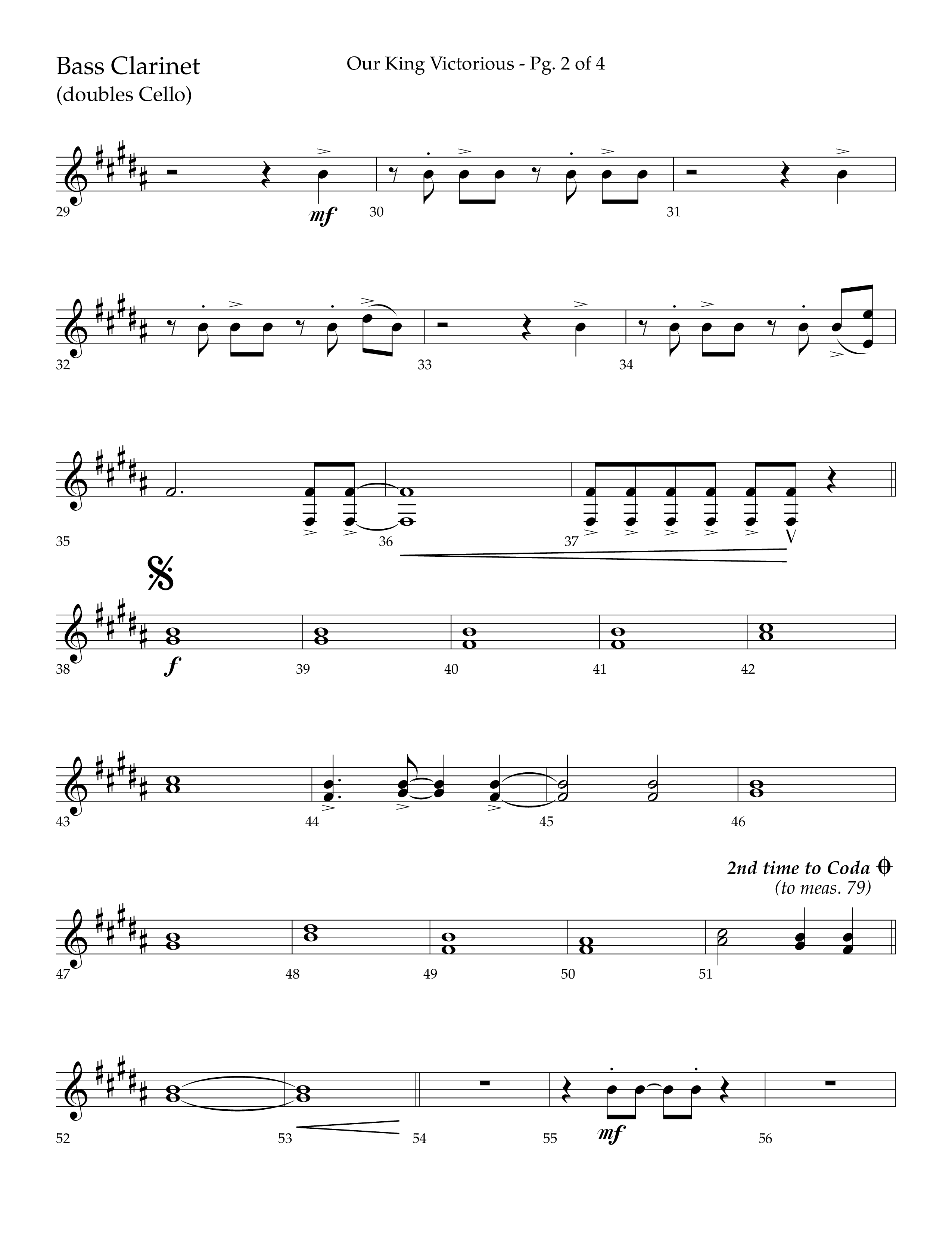 Our King Victorious (Choral Anthem SATB) Bass Clarinet (Lifeway Choral / Arr. Richard Kingsmore)