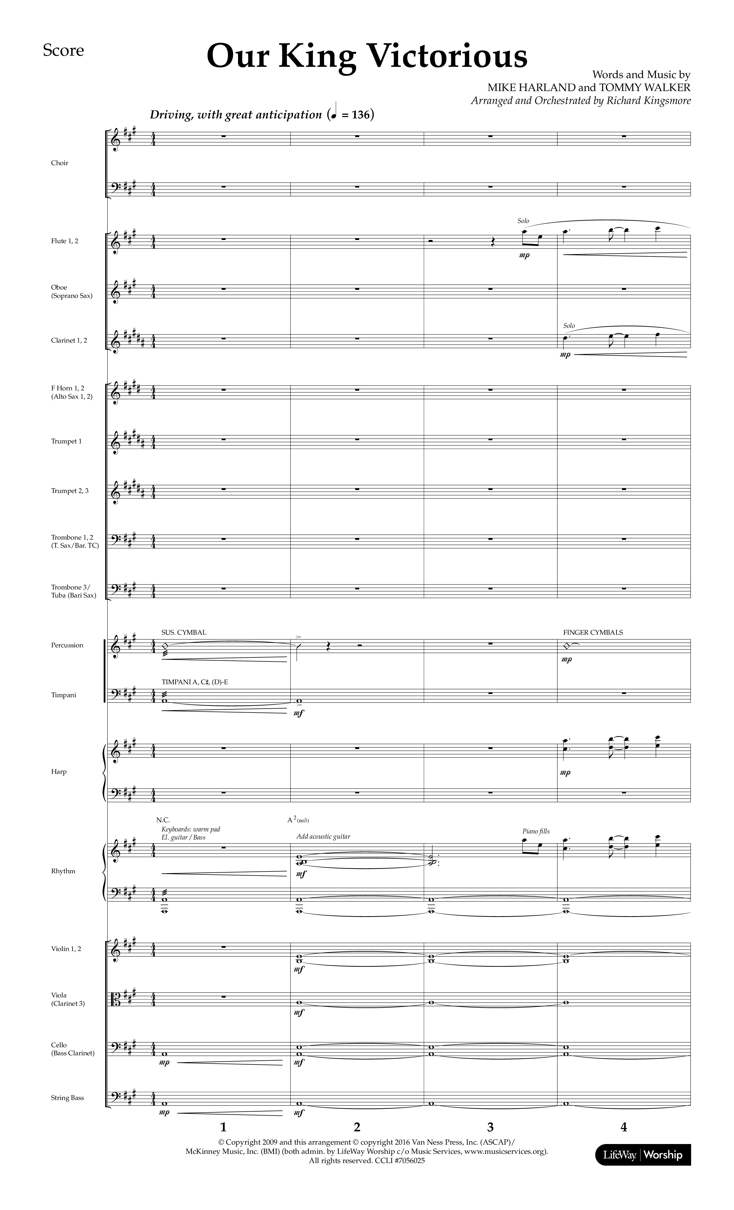 Our King Victorious (Choral Anthem SATB) Orchestration (Lifeway Choral / Arr. Richard Kingsmore)