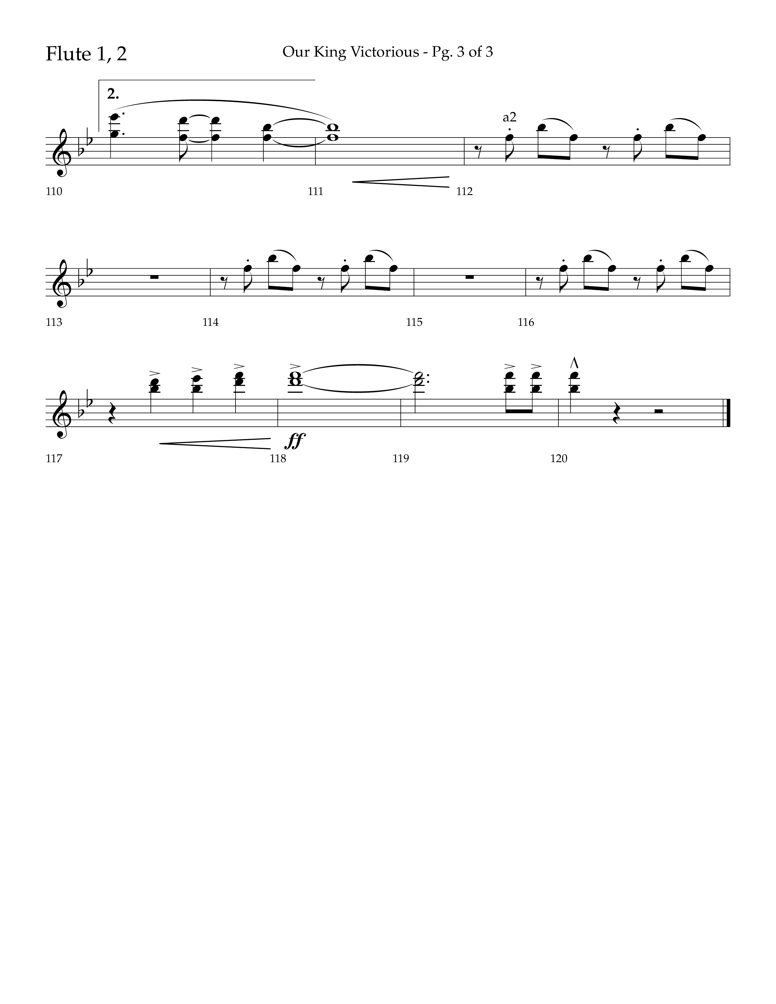 Our King Victorious (Choral Anthem SATB) Flute 1/2 (Lifeway Choral / Arr. Richard Kingsmore)