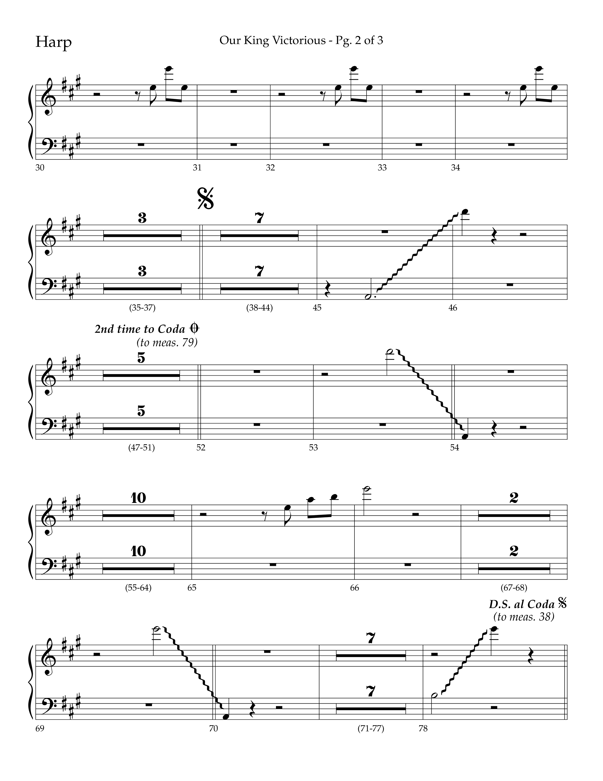 Our King Victorious (Choral Anthem SATB) Harp (Lifeway Choral / Arr. Richard Kingsmore)