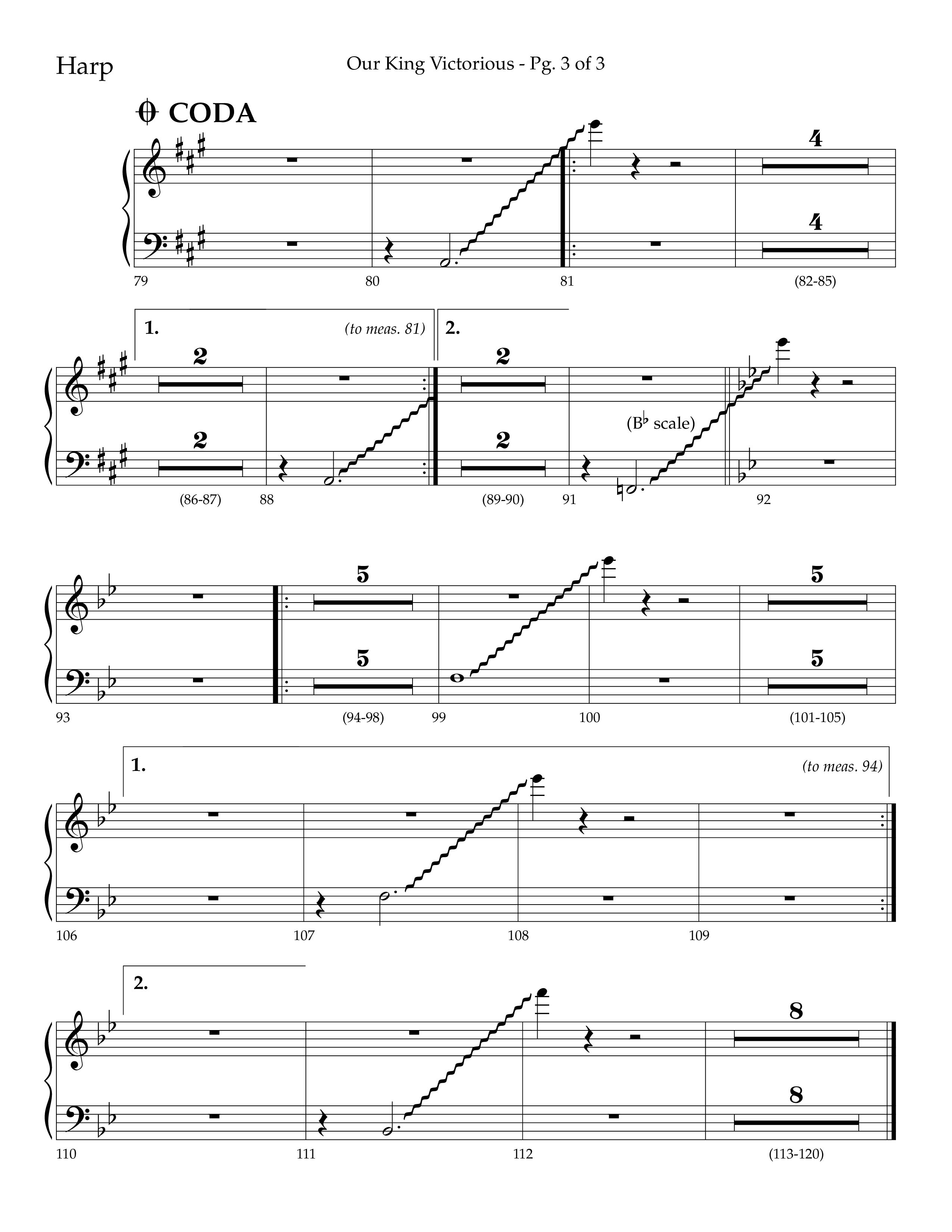 Our King Victorious (Choral Anthem SATB) Harp (Lifeway Choral / Arr. Richard Kingsmore)