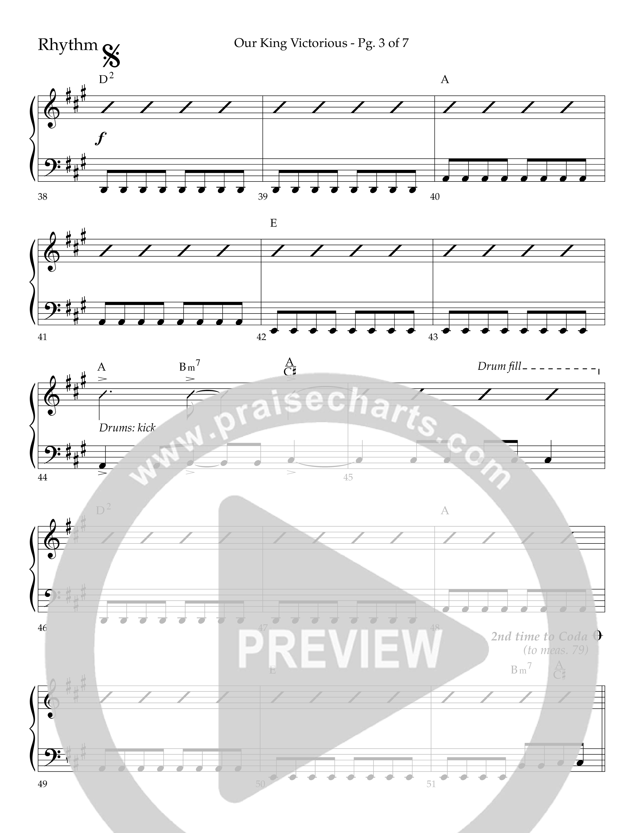 Our King Victorious (Choral Anthem SATB) Lead Melody & Rhythm (Lifeway Choral / Arr. Richard Kingsmore)