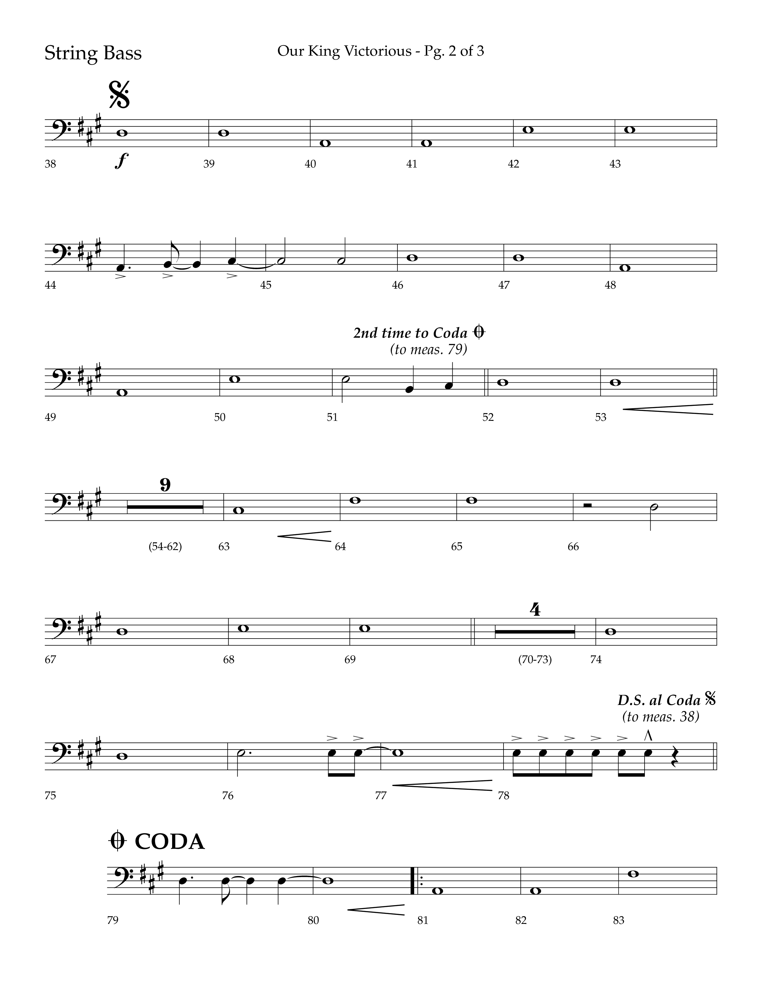 Our King Victorious (Choral Anthem SATB) String Bass (Lifeway Choral / Arr. Richard Kingsmore)