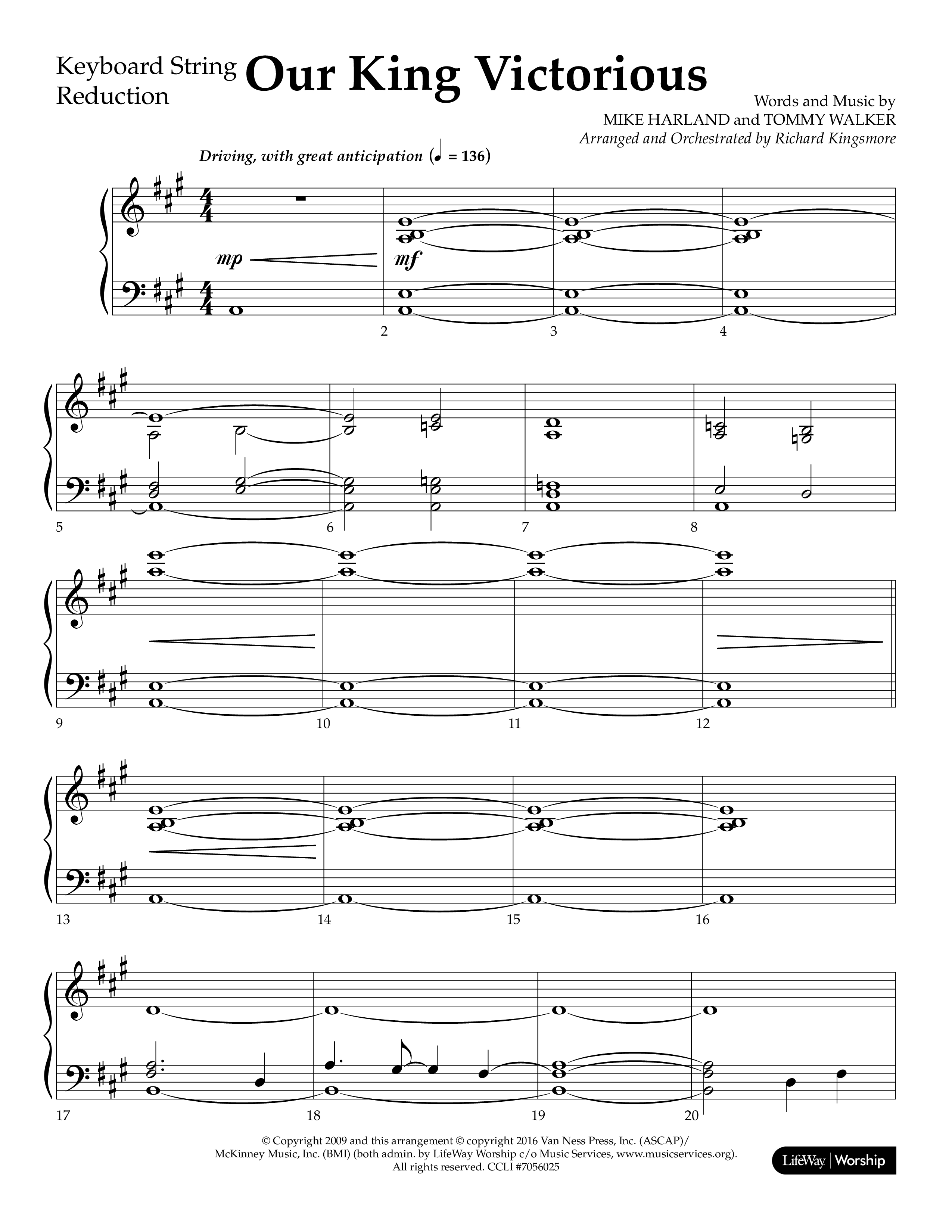 Our King Victorious (Choral Anthem SATB) String Reduction (Lifeway Choral / Arr. Richard Kingsmore)