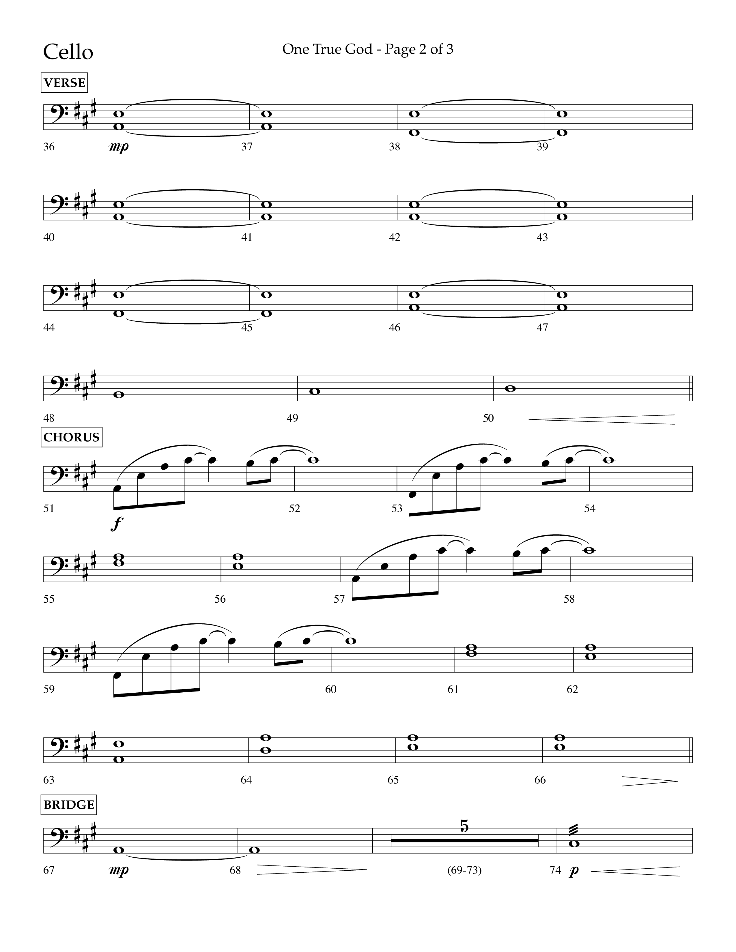 One True God (Choral Anthem SATB) Cello (Lifeway Choral / Arr. Bradley Knight)