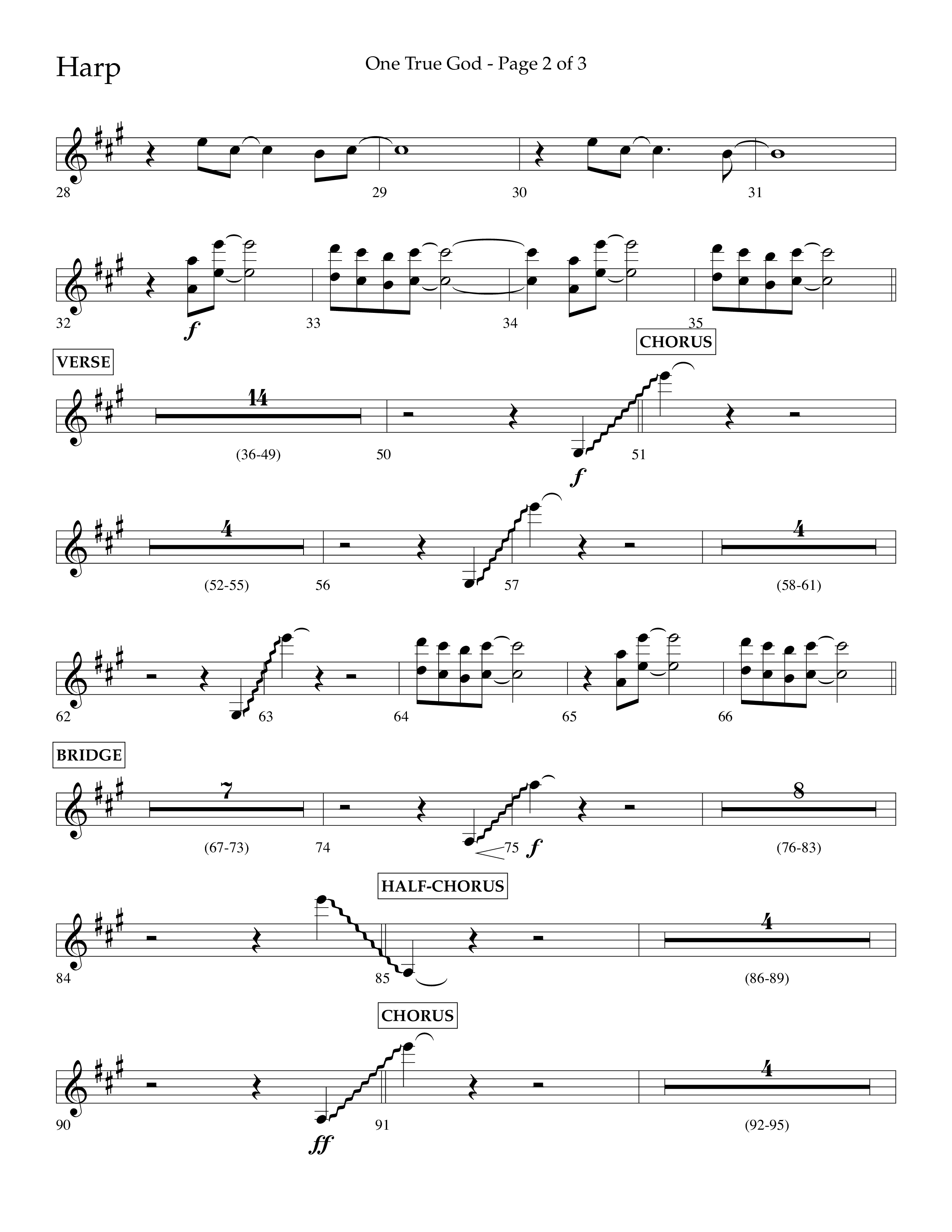 One True God (Choral Anthem SATB) Harp (Lifeway Choral / Arr. Bradley Knight)