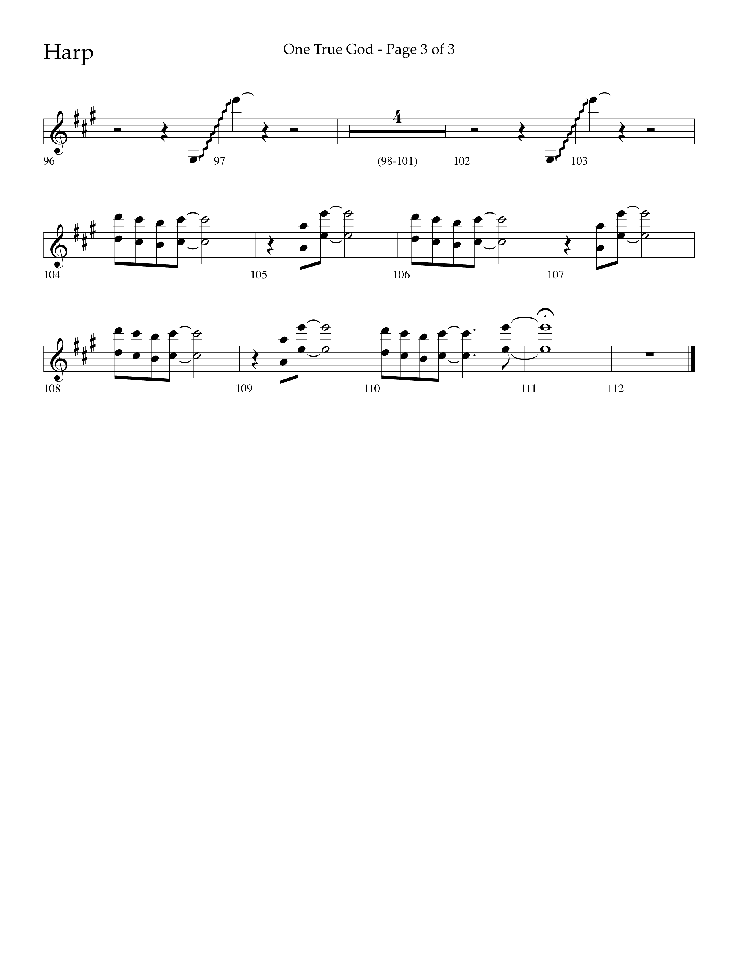 One True God (Choral Anthem SATB) Harp (Lifeway Choral / Arr. Bradley Knight)