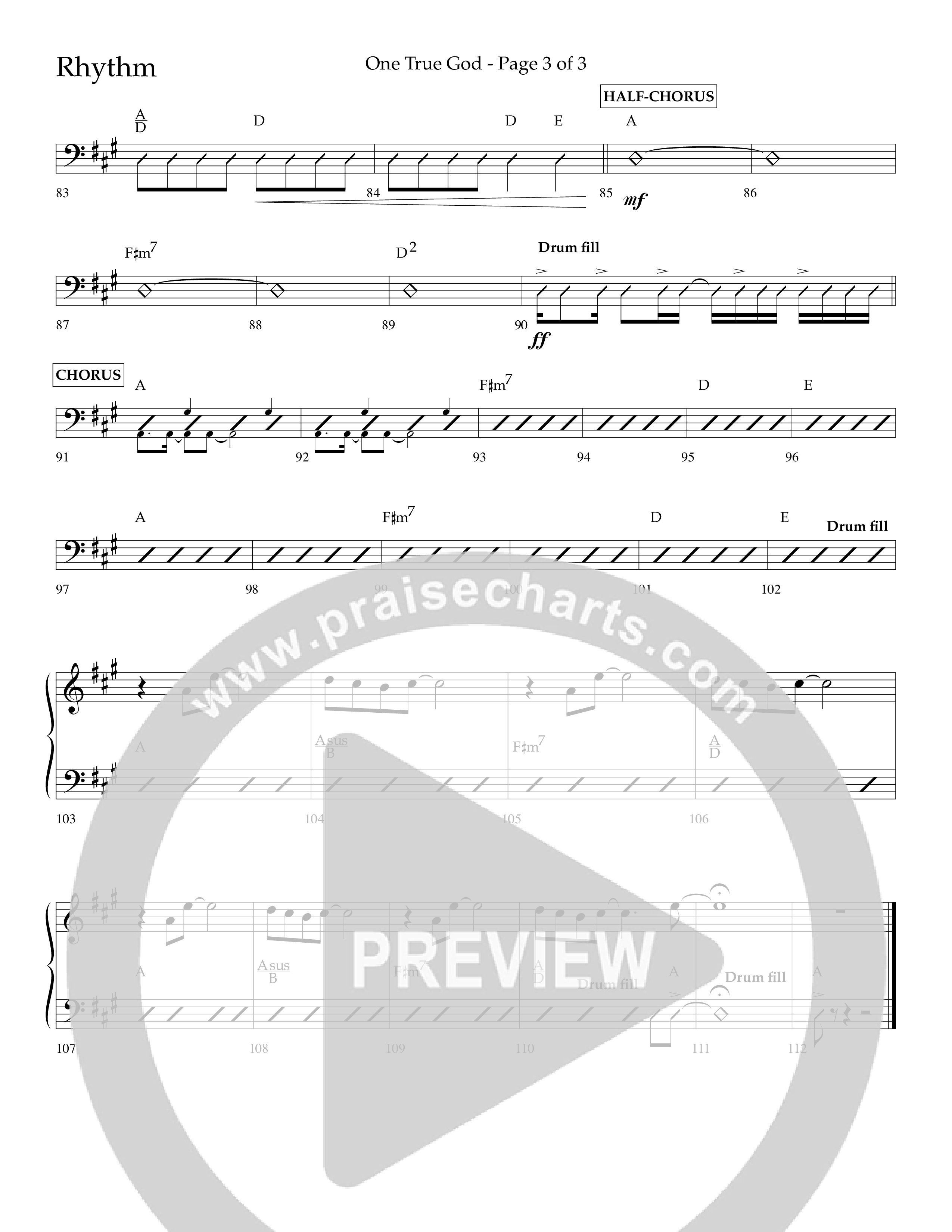 One True God (Choral Anthem SATB) Lead Melody & Rhythm (Lifeway Choral / Arr. Bradley Knight)