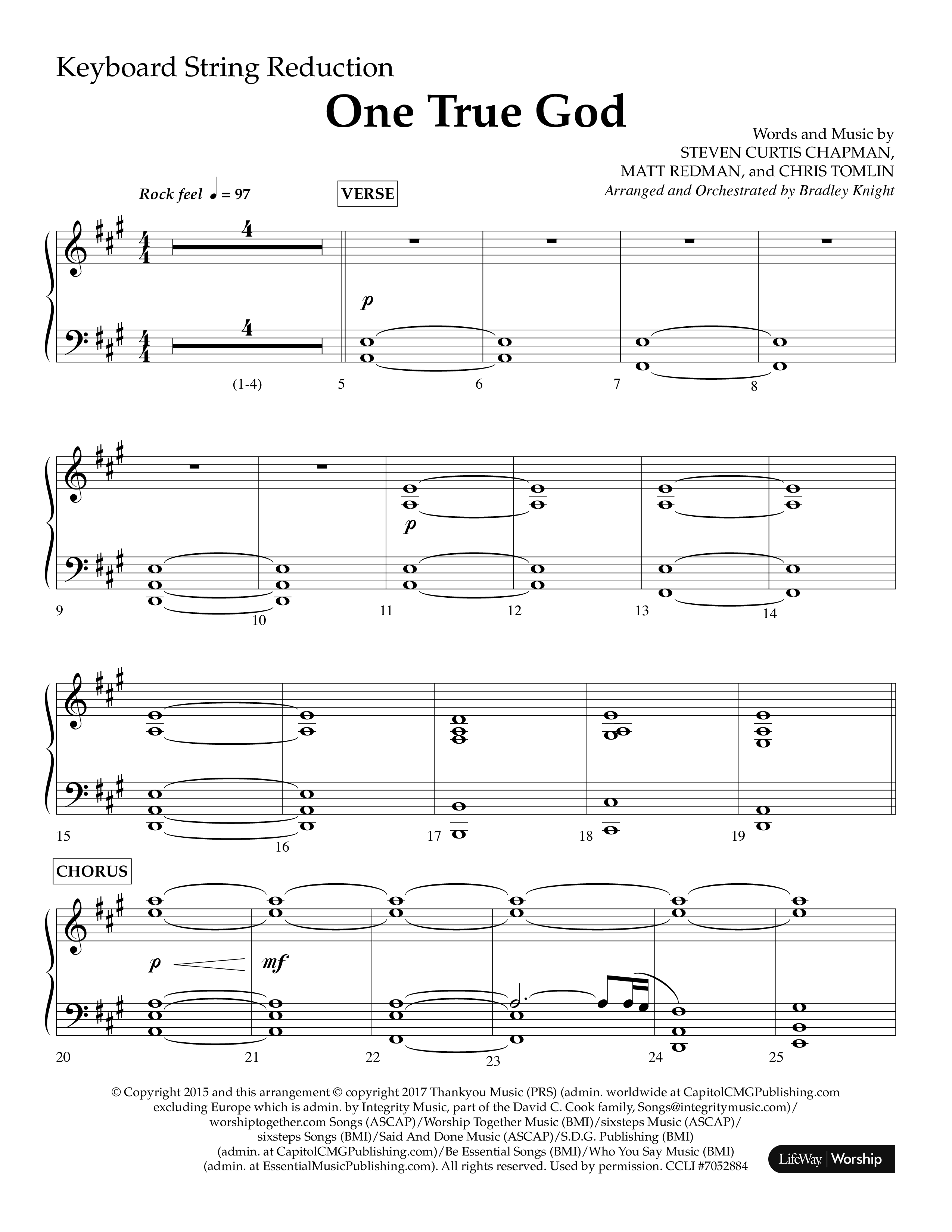 One True God (Choral Anthem SATB) String Reduction (Lifeway Choral / Arr. Bradley Knight)
