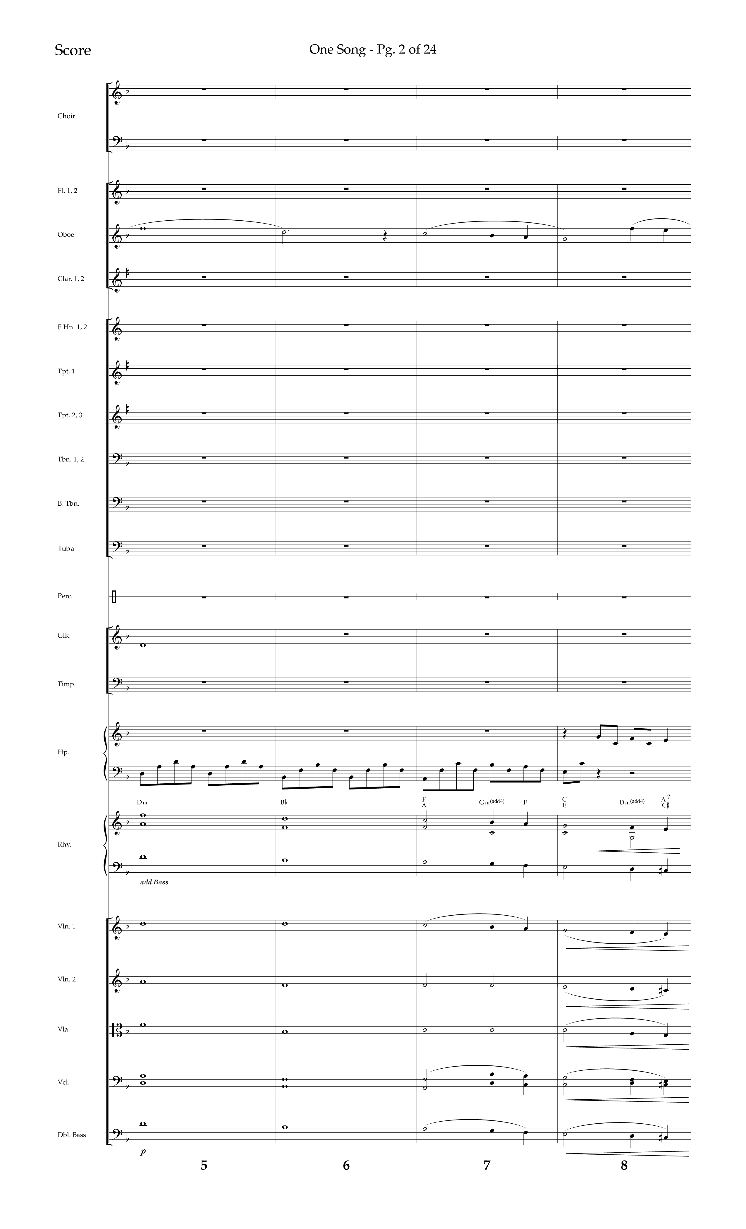 One Song (Choral Anthem SATB) Conductor's Score (Lifeway Choral / Arr. Robert Sterling)