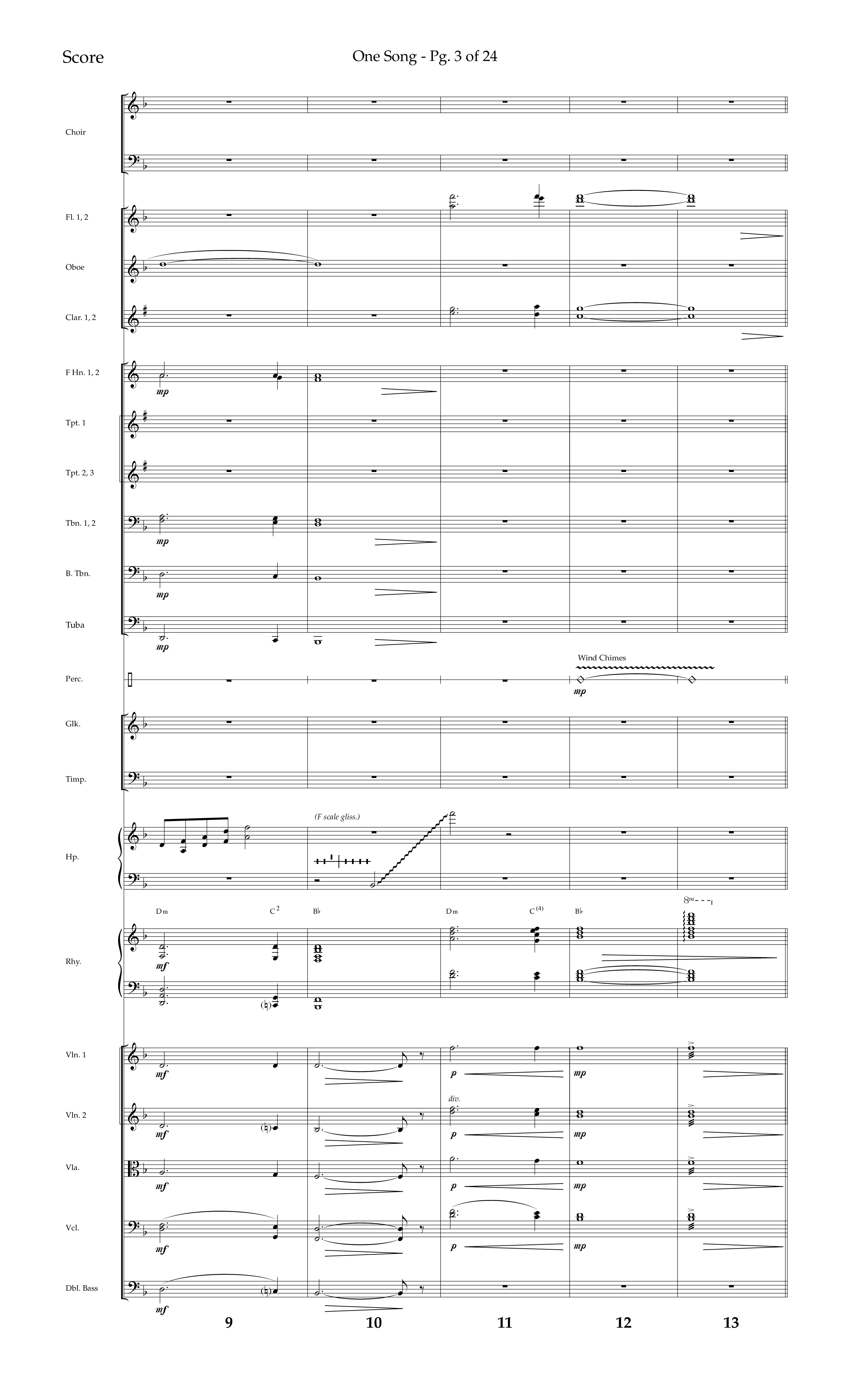 One Song (Choral Anthem SATB) Orchestration (Lifeway Choral / Arr. Robert Sterling)