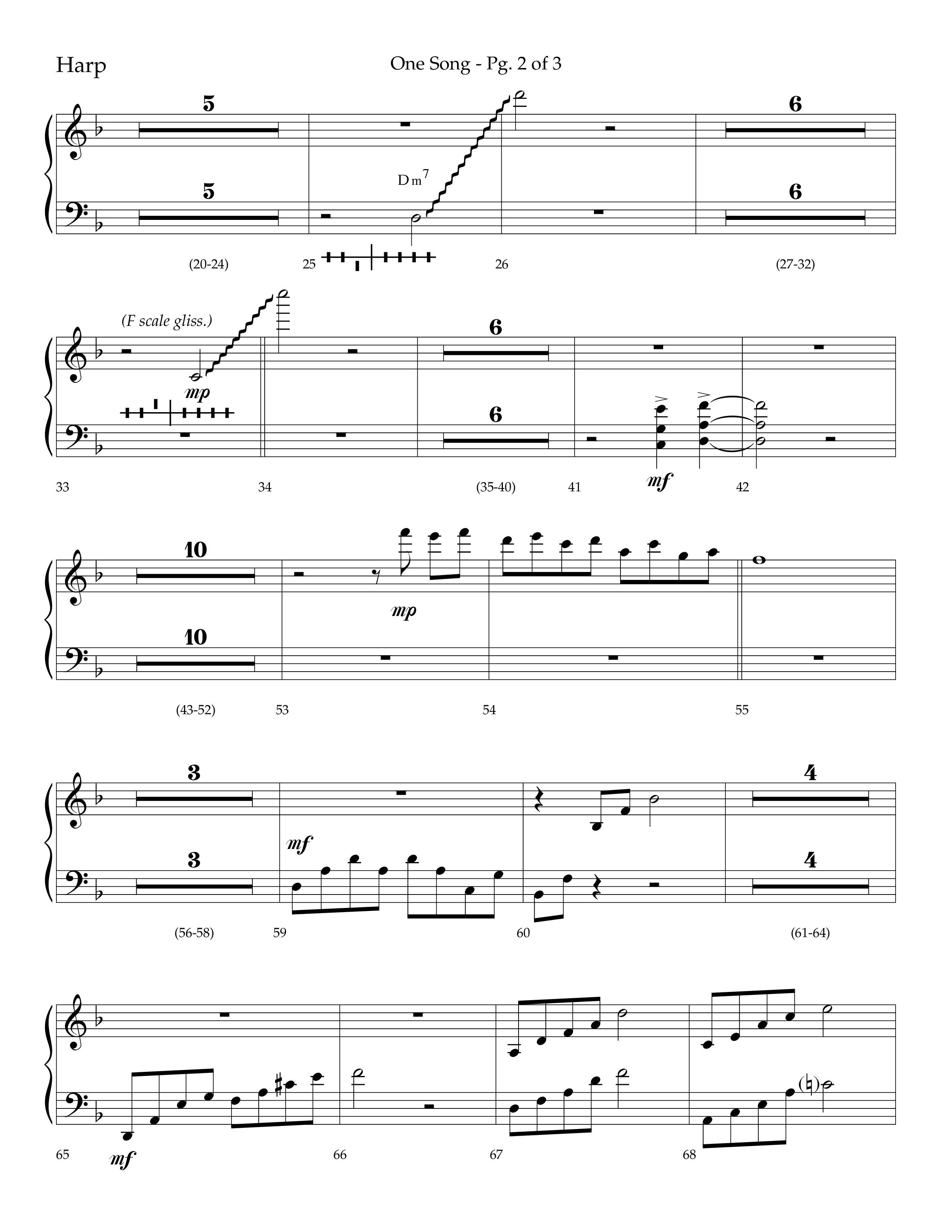 One Song (Choral Anthem SATB) Harp (Lifeway Choral / Arr. Robert Sterling)
