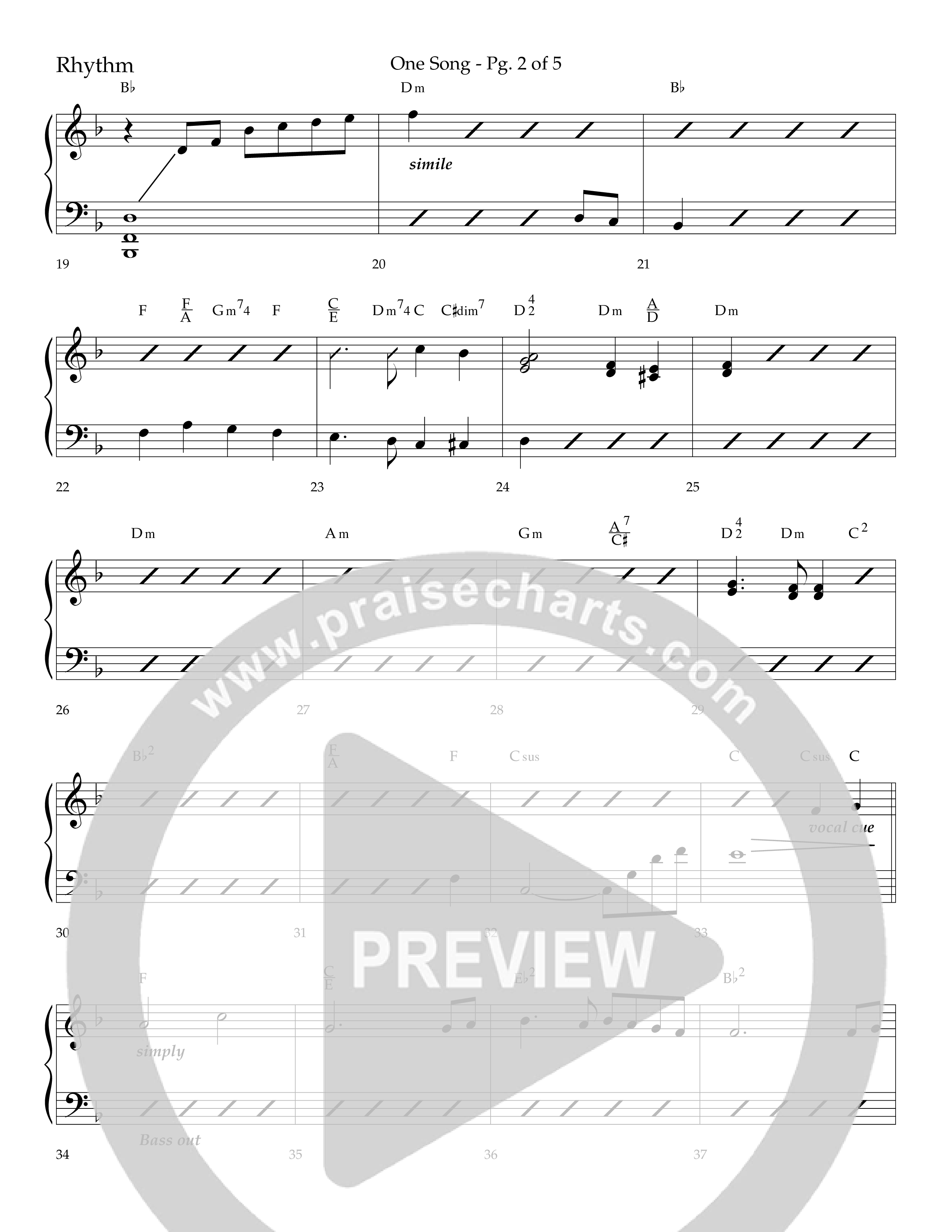 One Song (Choral Anthem SATB) Lead Melody & Rhythm (Lifeway Choral / Arr. Robert Sterling)