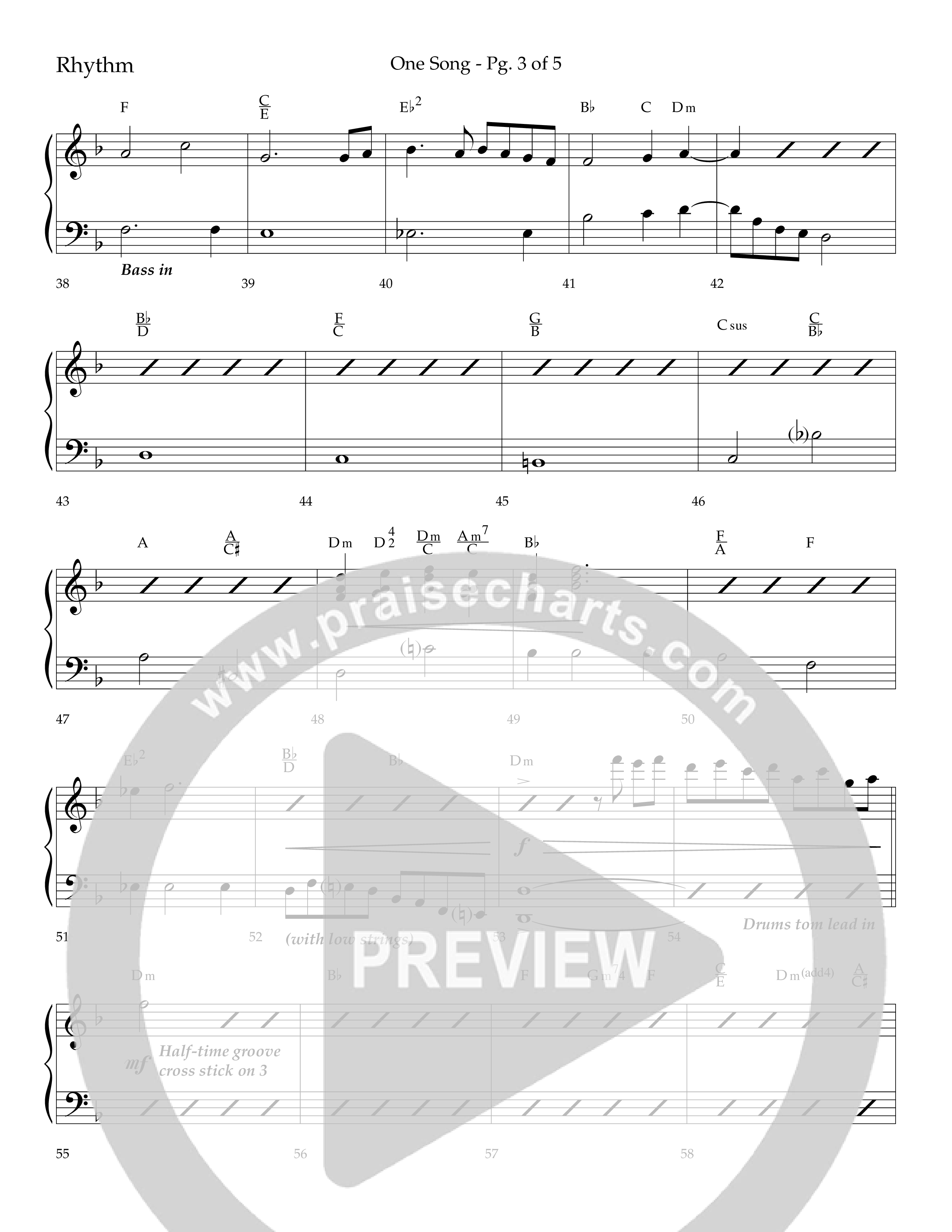 One Song (Choral Anthem SATB) Lead Melody & Rhythm (Lifeway Choral / Arr. Robert Sterling)