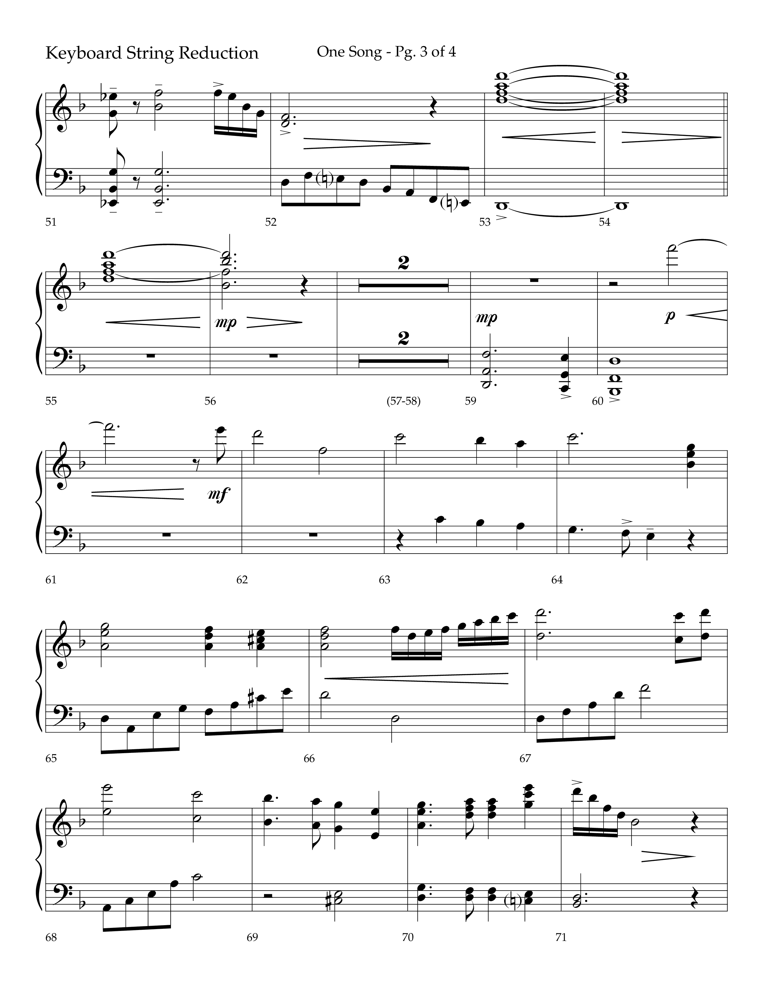 One Song (Choral Anthem SATB) String Reduction (Lifeway Choral / Arr. Robert Sterling)