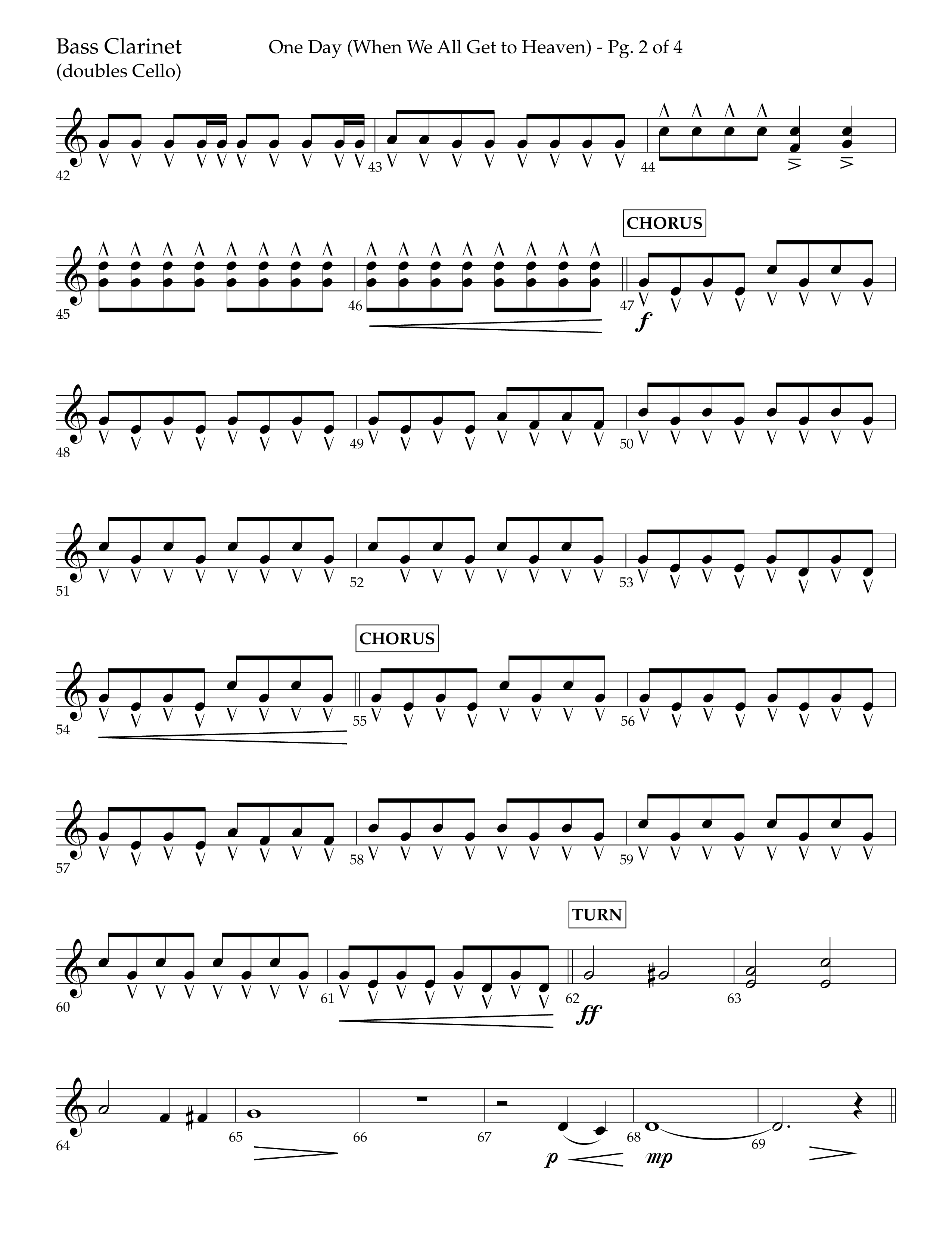 One Day (When We All Get To Heaven) (Choral Anthem SATB) Bass Clarinet (Lifeway Choral / Arr. Cliff Duren)